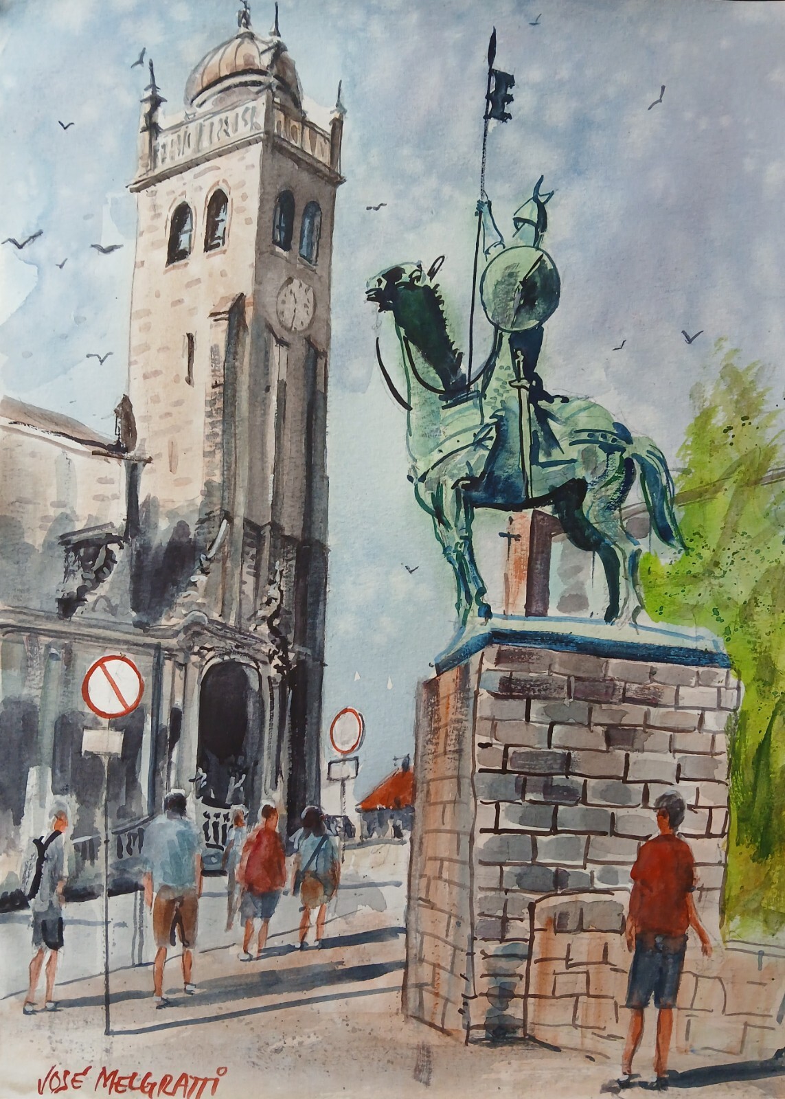 Original Watercolor Painting «Oporto, Portugal» 11″ x 15″ NOT A PRINT