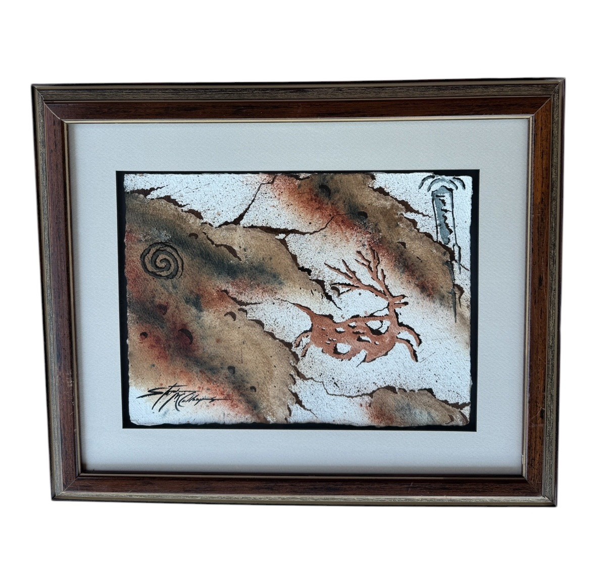 Stephen McCullough Original Mixed Media Art Petroglyph Design