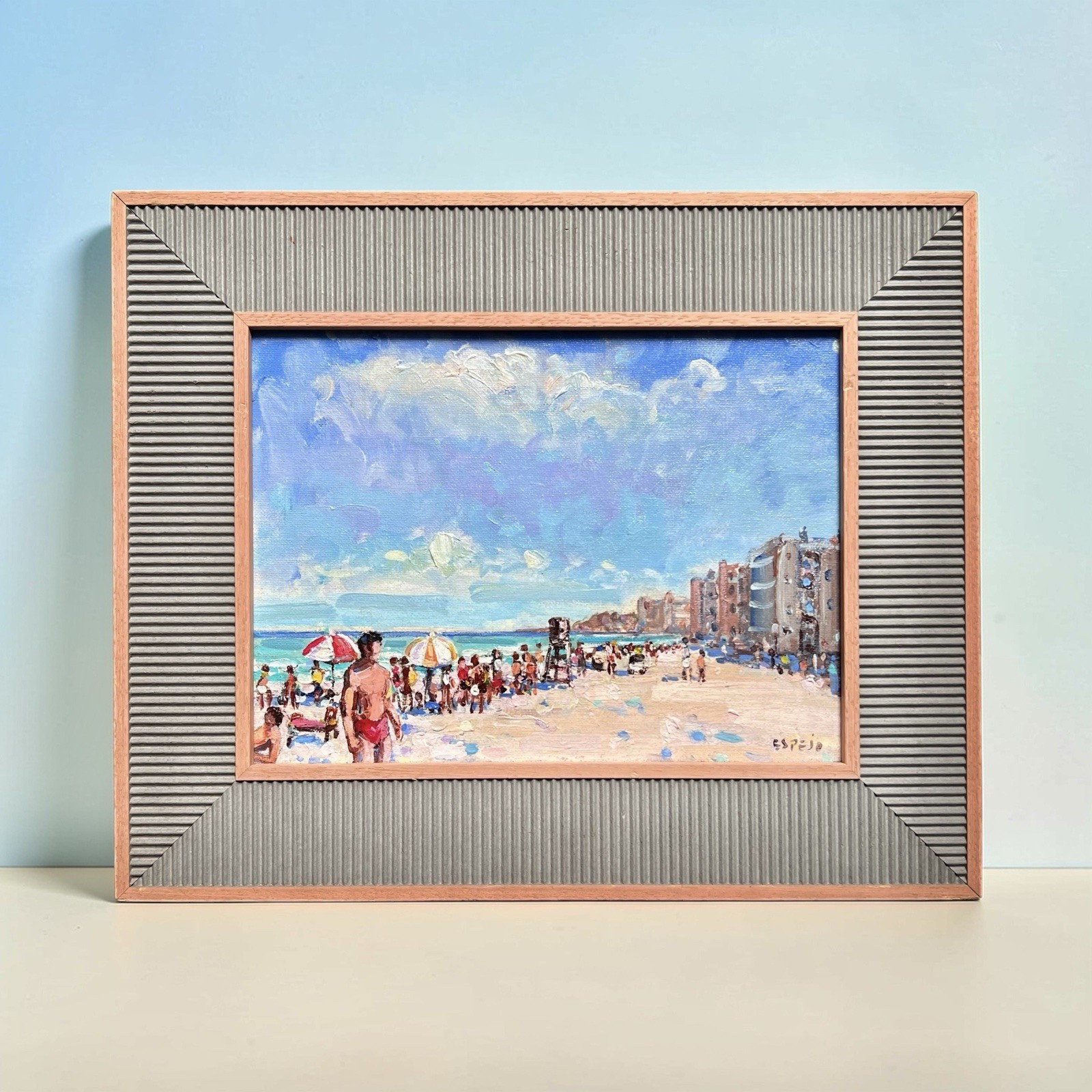 Vintage Artist-Signed South Beach (Miami Beach) Impressionist Oil Painting