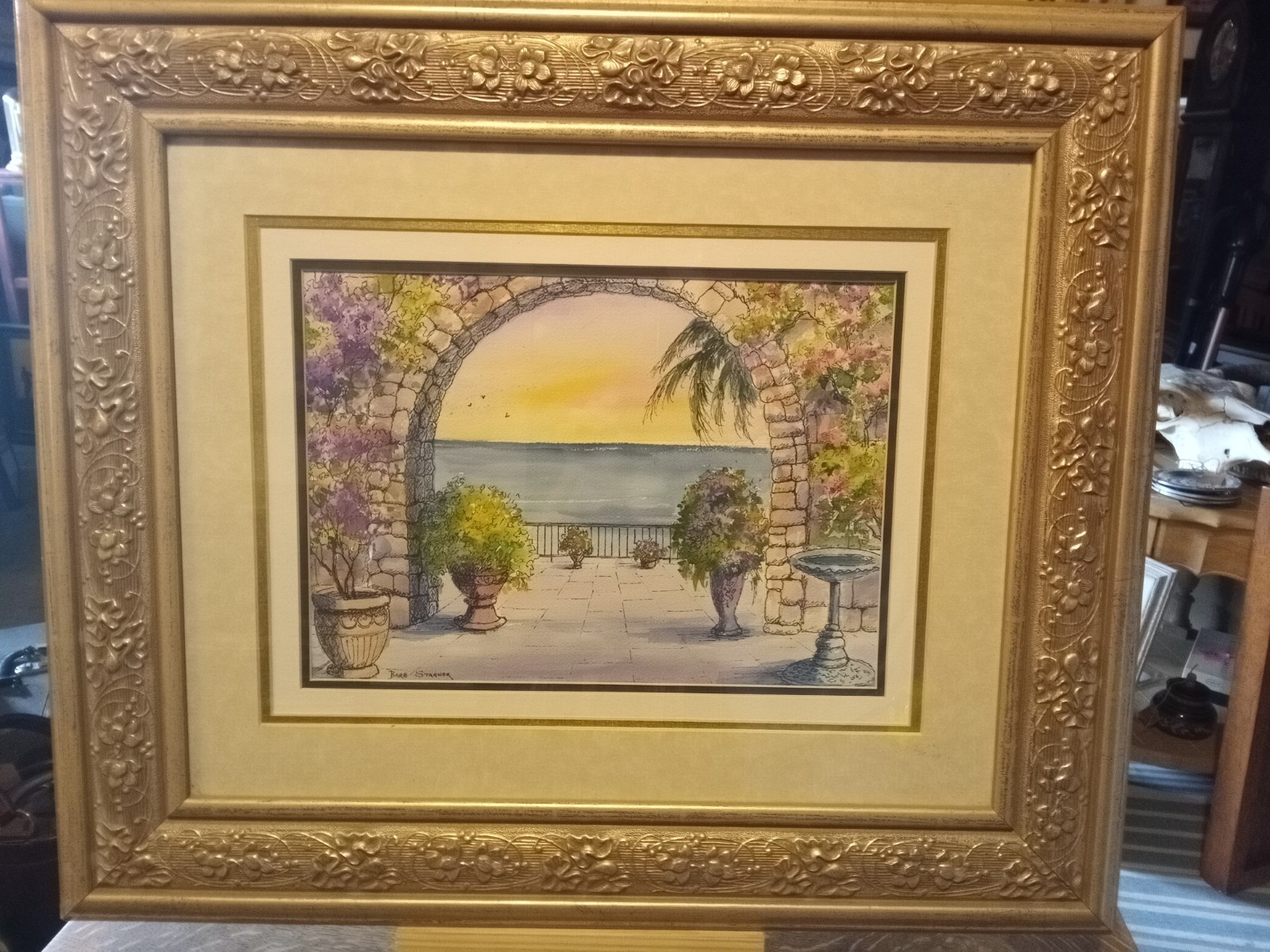Framed And Matted Original Watercolor Signed Barb Starner