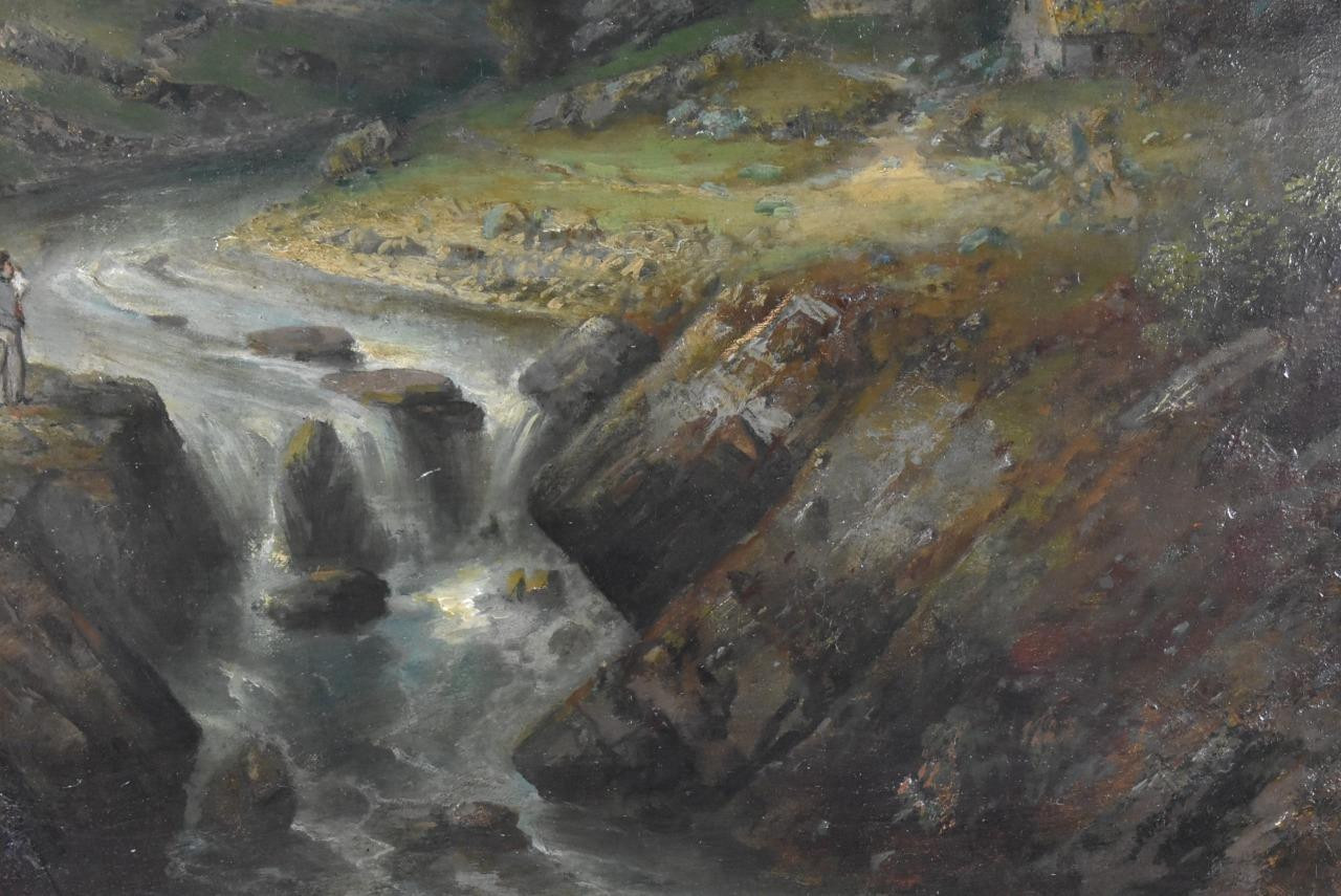 Alexandre Calame Mountain and River Landscape Oil Painting