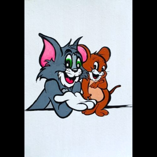 Tom And Jerry Mouse Cat Animals ACEO Anime Cartoon Acrylic Art Hand Painting New