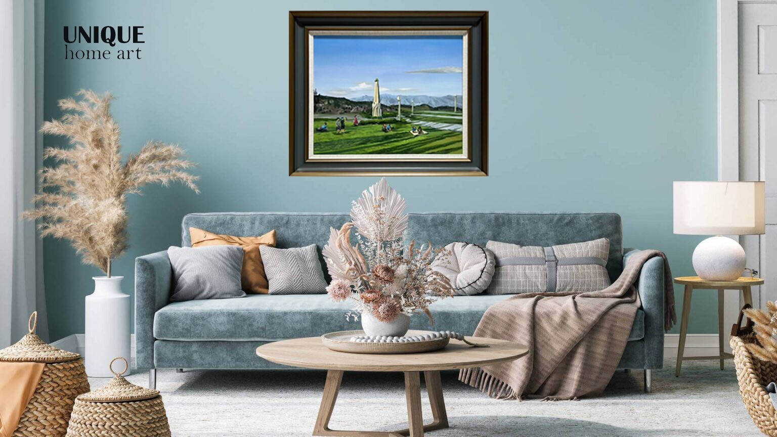 UniqueHomeArt Original Artwork Handmade Painting Wall Art Wood Frame 30inX 26in