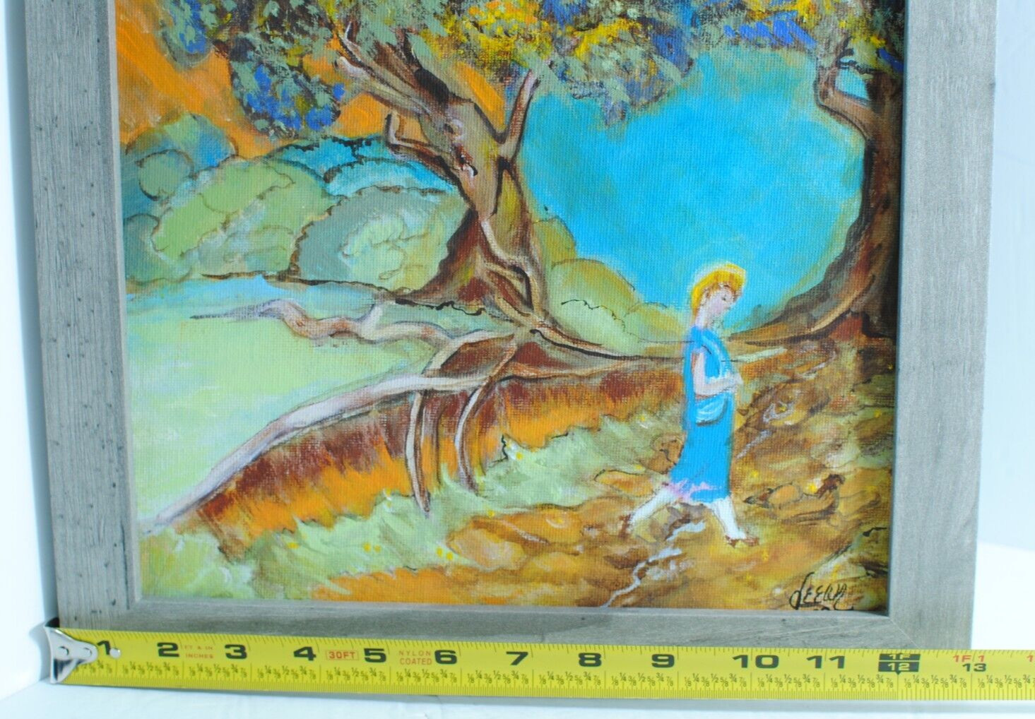 CONTEMPLATING Original Acrylic on Canvas Women Walking in Meadow Signed 11 by 14