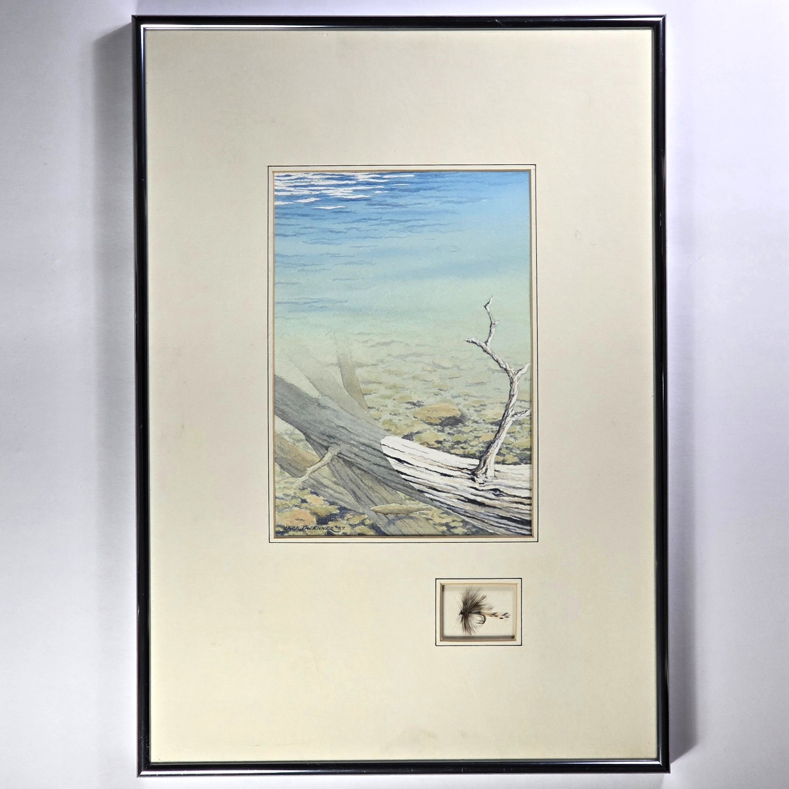 Original Jack Tavenner Watercolor Painting ~ Fly Fishing, Pacific Northwest, PNW