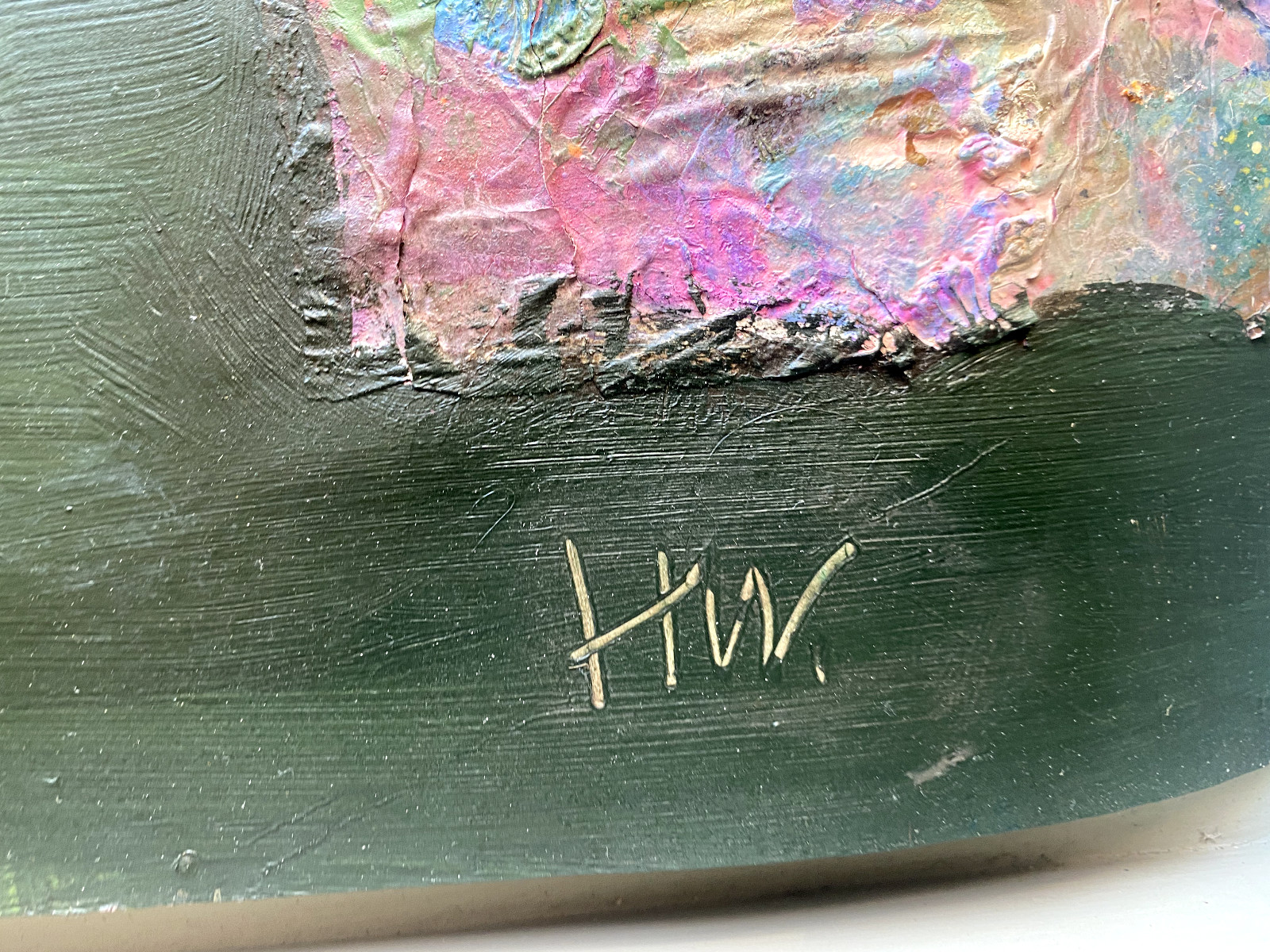 Abstract Composition Blue Modern Gallery Monogram H.W Frame