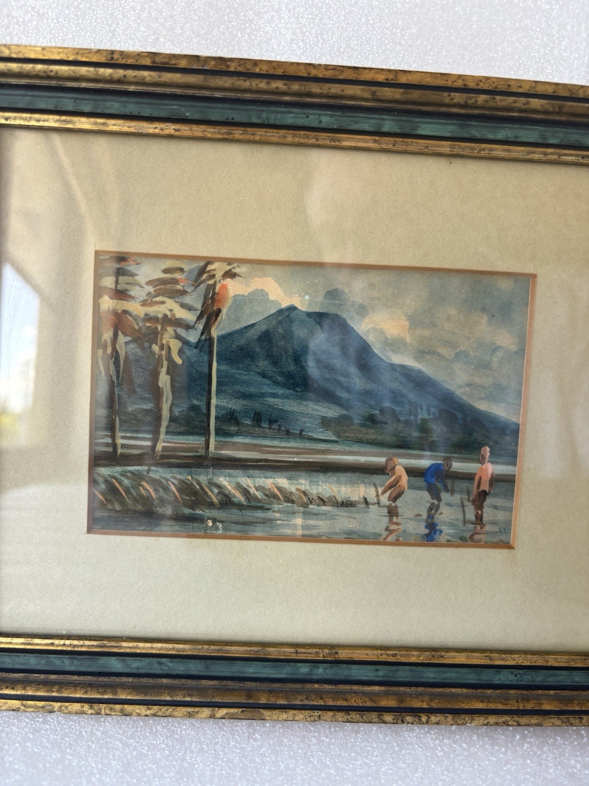 SET OF TWO VINTAGE – WATER COLOR PAINTINGS – WATER SCAPES – BEAUTIFULY FRAMED!