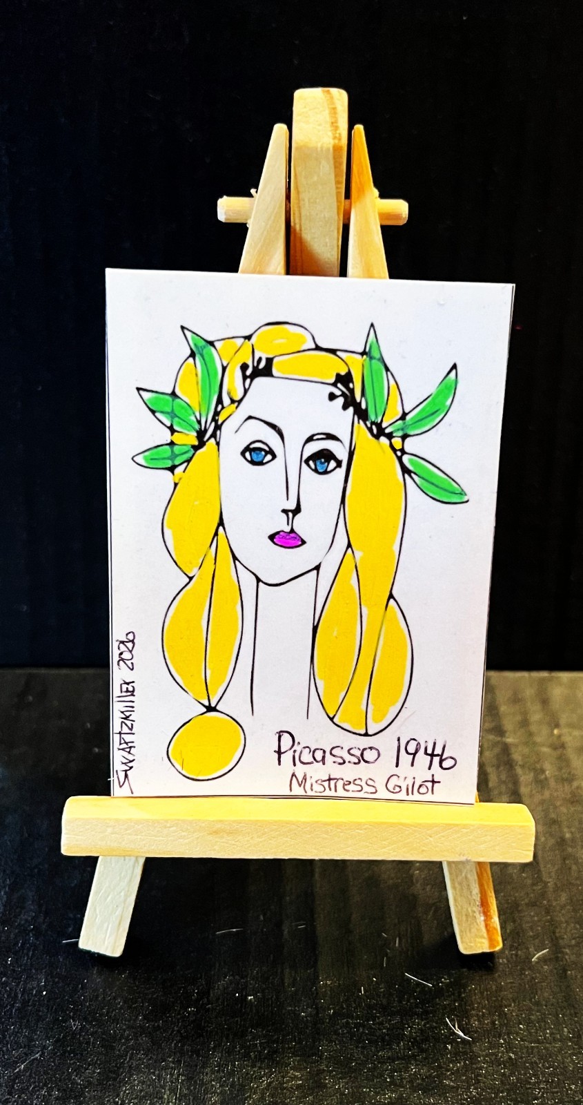FREE SHIPPING PRETTY LADY PAINTING POP ART Recycled UNIQUE Original SWARTZMILLER