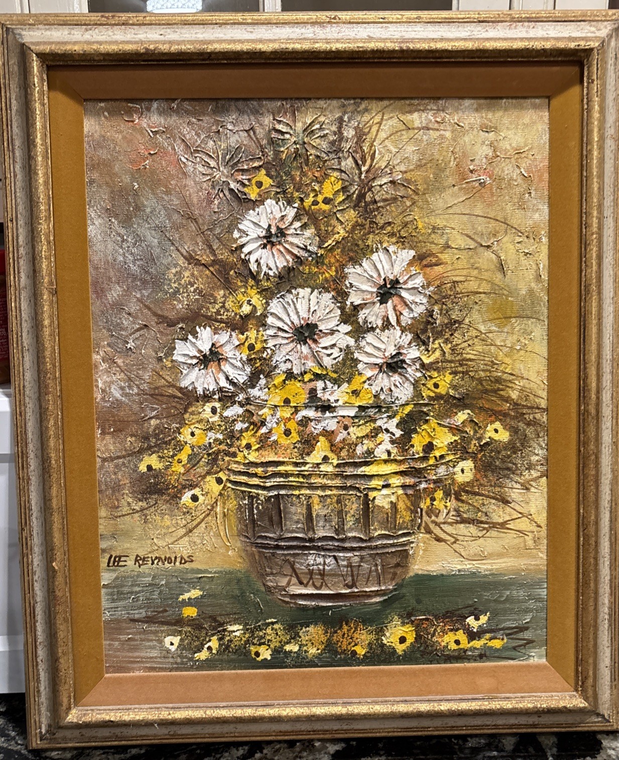 Lee Reynolds Floral Painting Set Vtg MCM Textured Tulip Canvas Wall Art