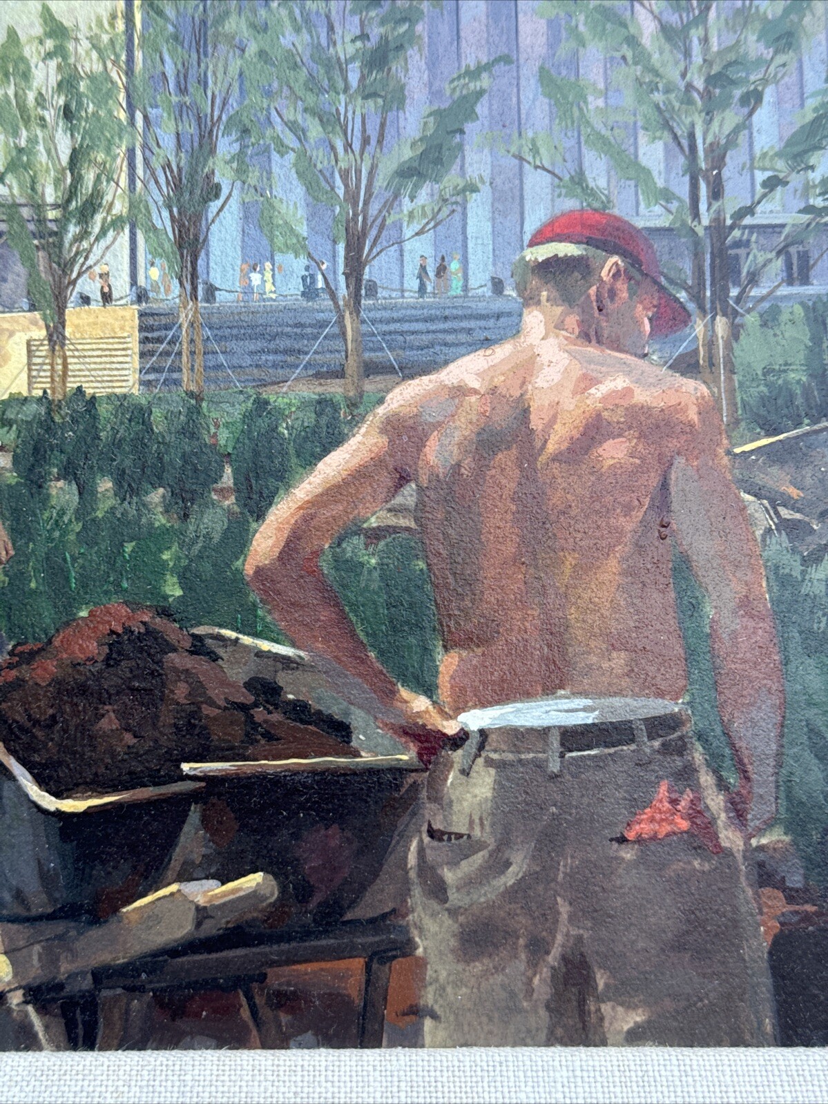 INDUSTRIAL CITY PAINTING URBAN CONSTRUCTION ILLUSTRATION REGIONALISM WORKERS
