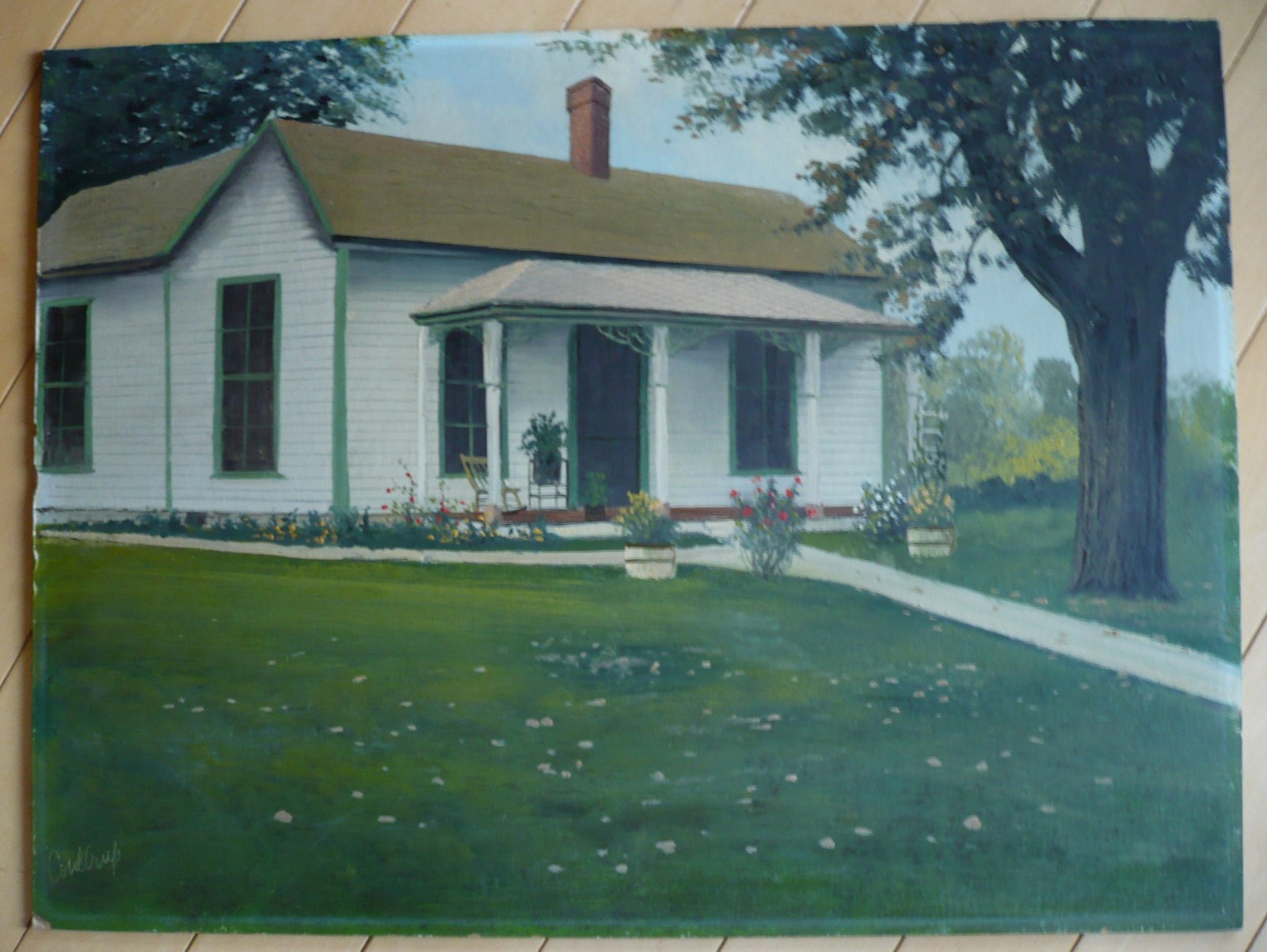 JOHN COULTRUP, LISTED EARLY CALIFORNIA CA OLD HOUSE LANDSCAPE SIGNED ANTIQUE OIL