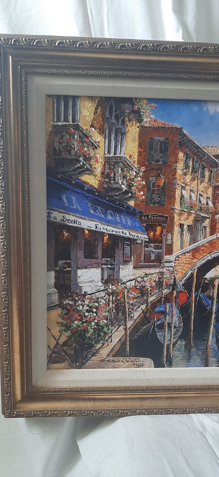SAM PARK «Venetian Vista» Signed Numbered Limited Edition Giclee Canvass Framed