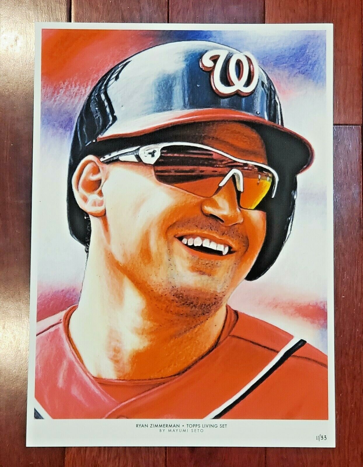 Ryan Zimmerman #’d 11 Zim’s jersey # Topps Living Set Fine Art #254 – #’d to 33