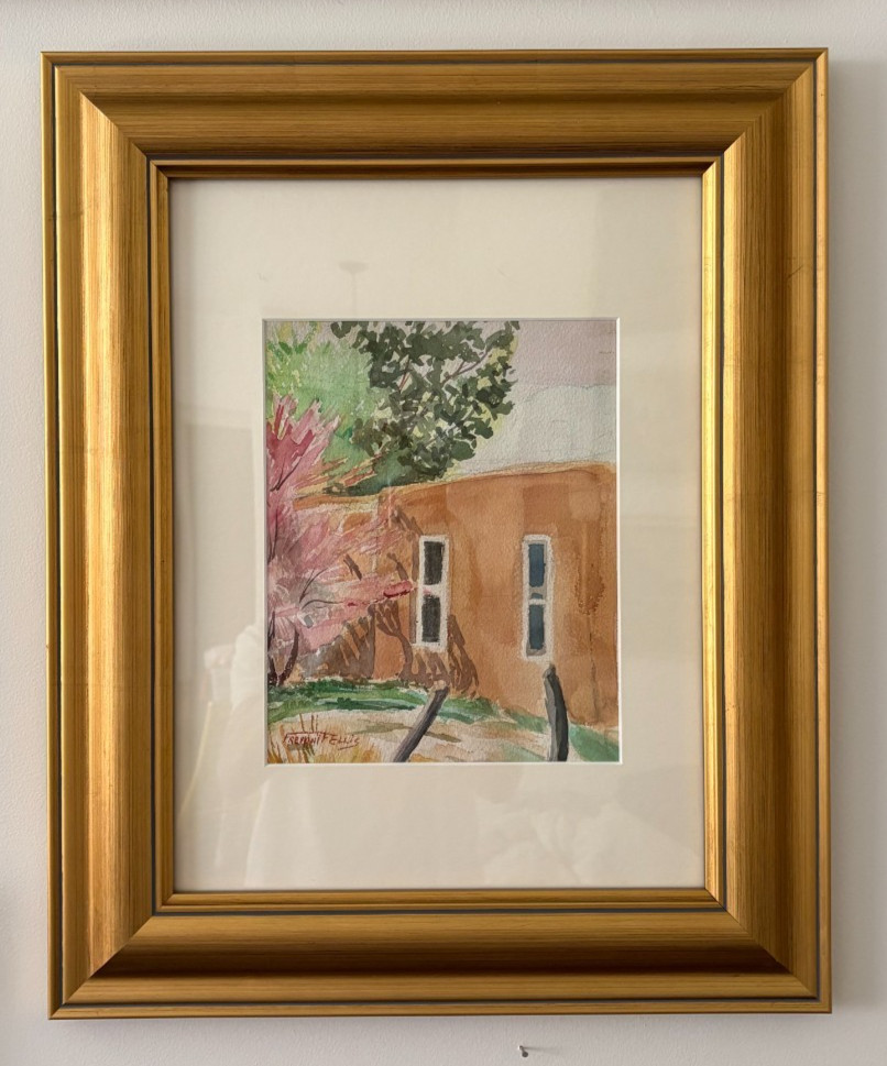 Signed ‘Fremont F. Ellis’ Santa Fe Watercolor Painting Canyon Road Attributed