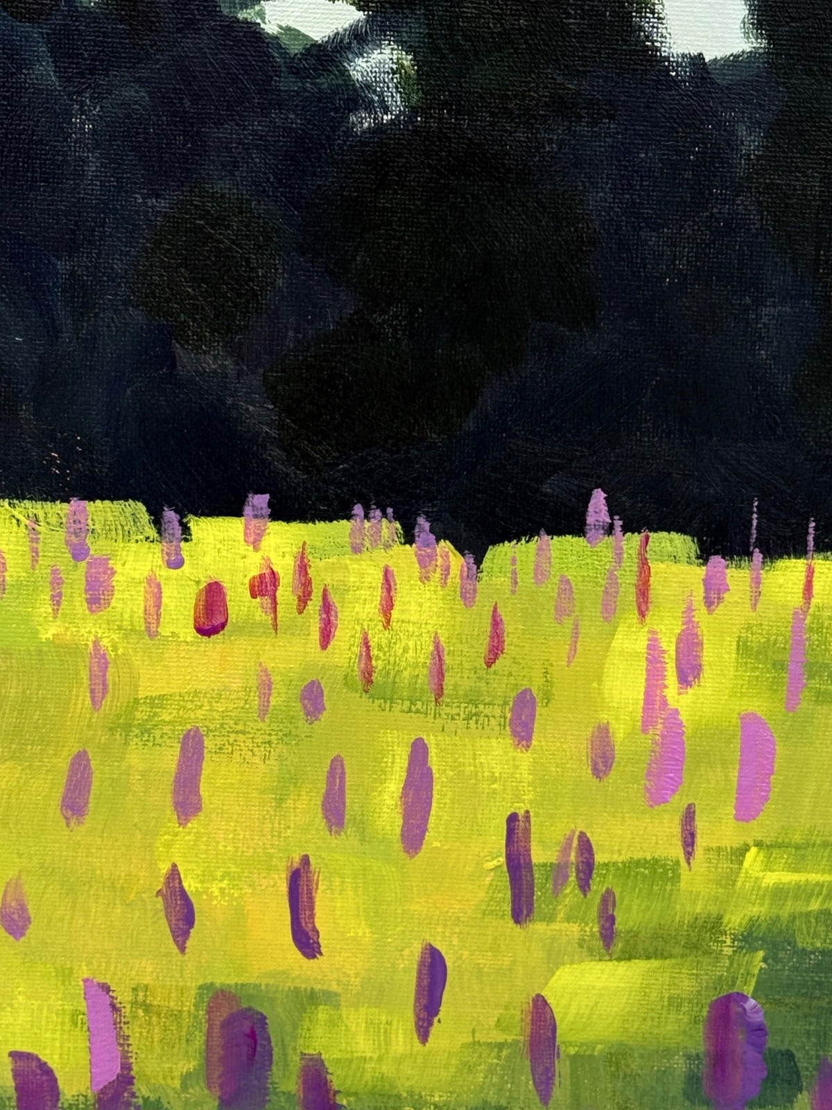 Original 14×11 Acrylic Landscape Painting Flowers Contemporary Modern Art