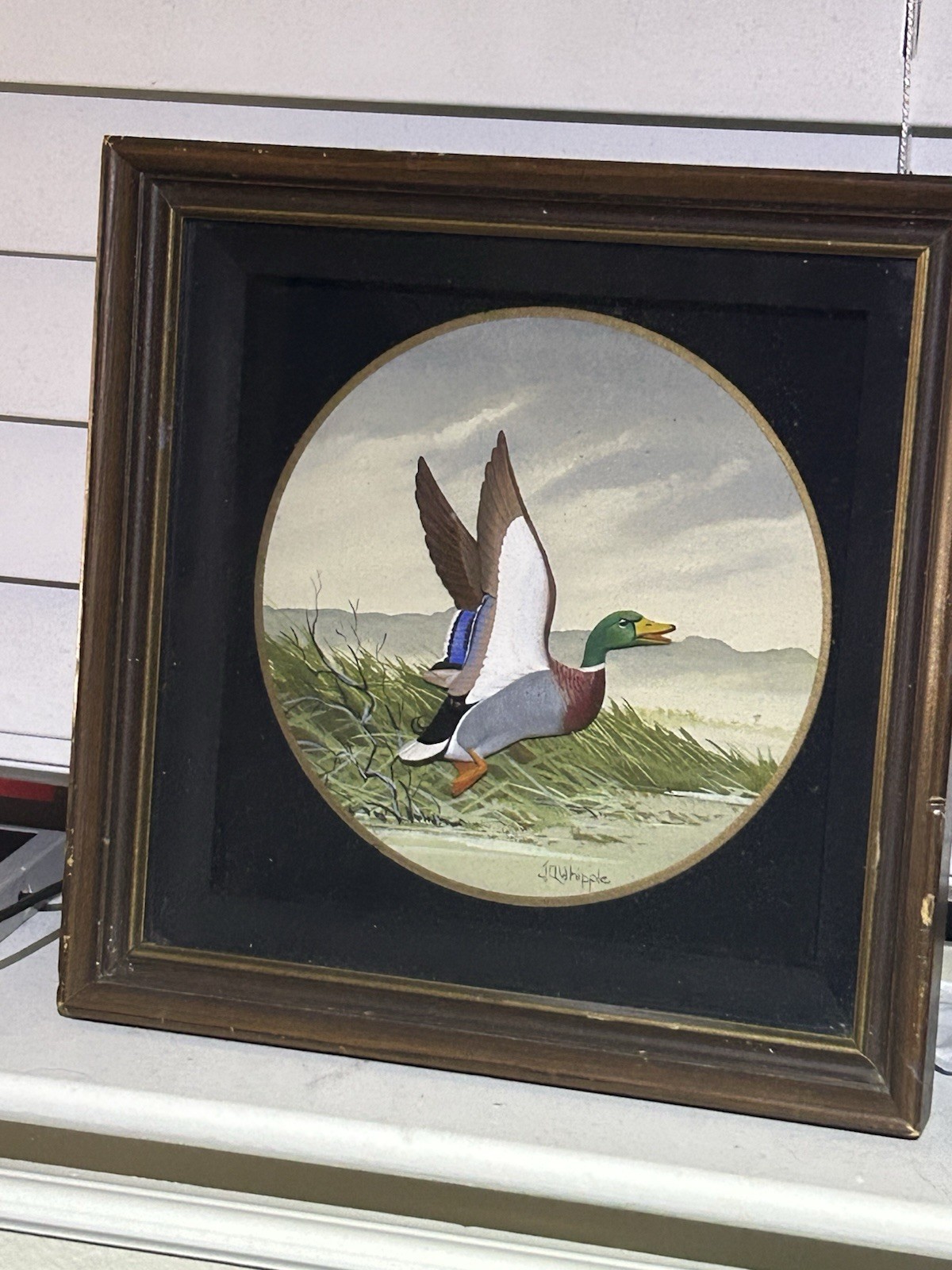 Joseph Q. Whipple Signed Original Realism Duck Painting Matted & Framed