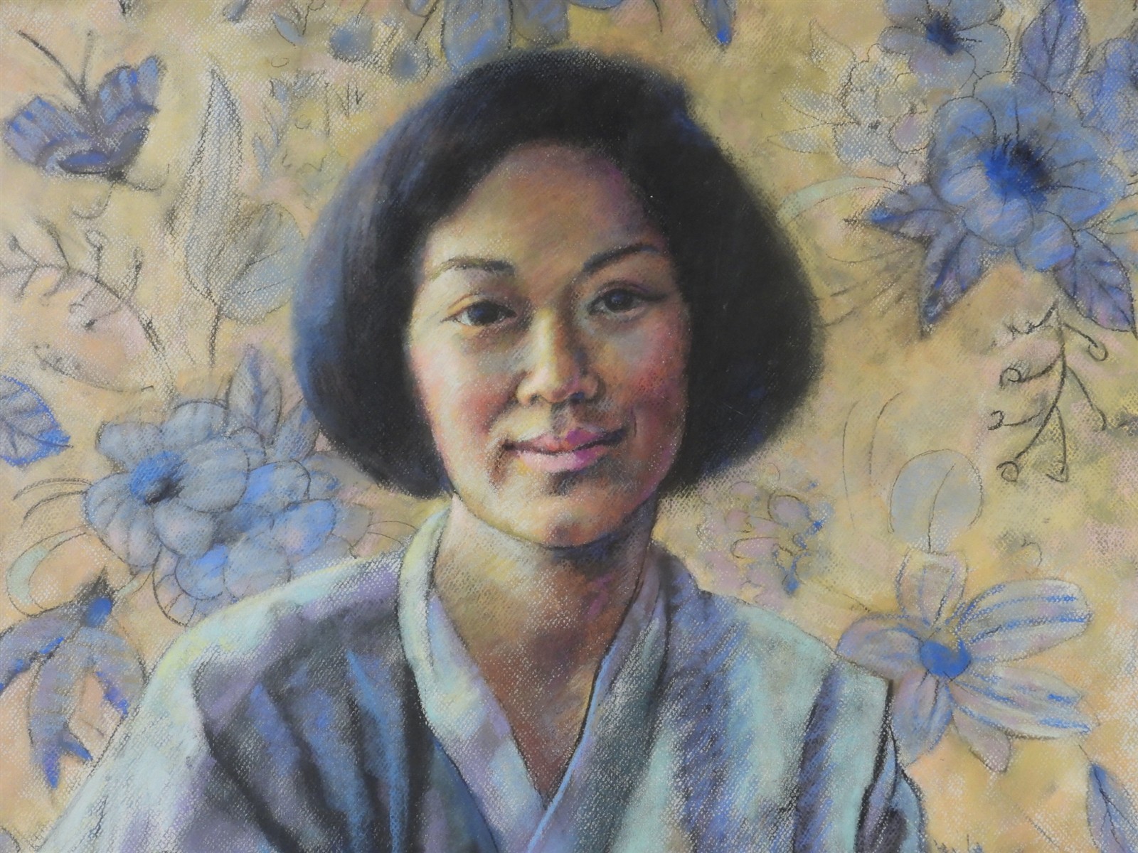 Lucille Ryan Connecticut Artist RISD Asian Lady Pastel Portrait Painting
