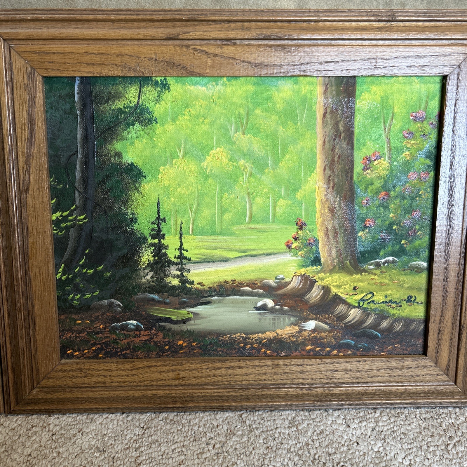 Iva Prince paintings on canvas Landscape 20 1/2 X 17 In.