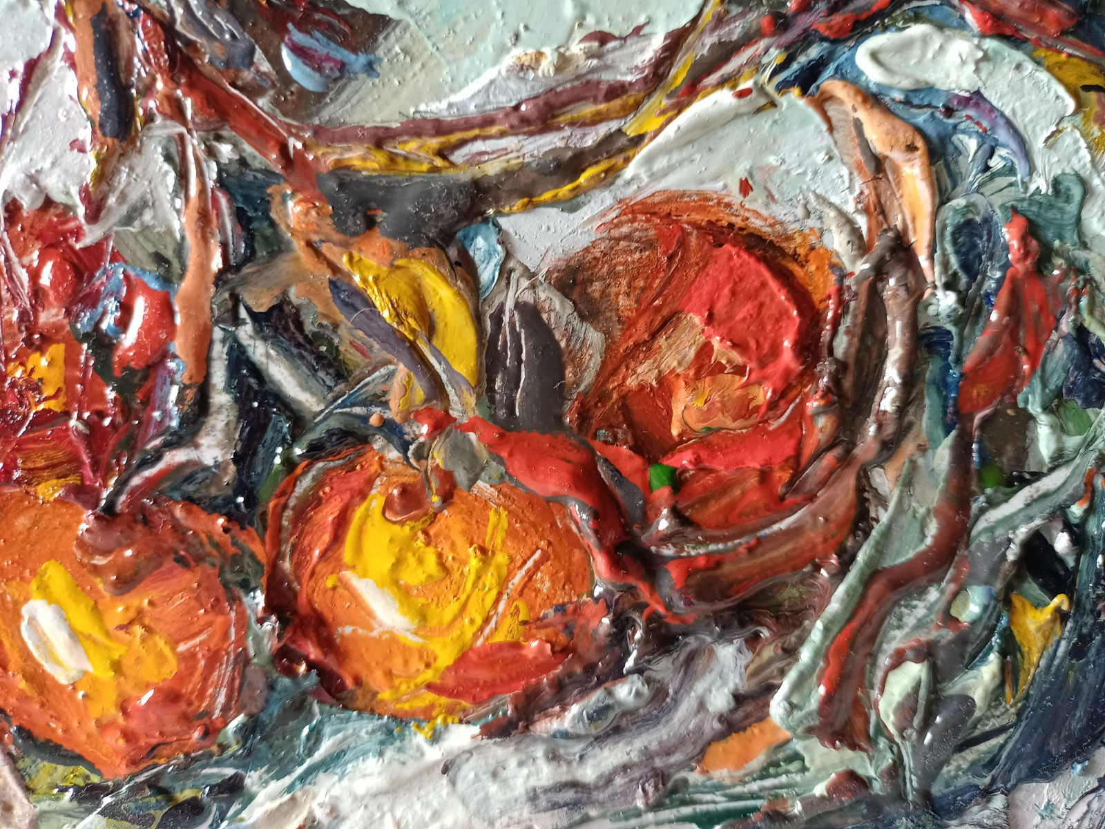 Cherries Impasto Painting Original Art Impression Oil Painting 5.9 x 7.8 in