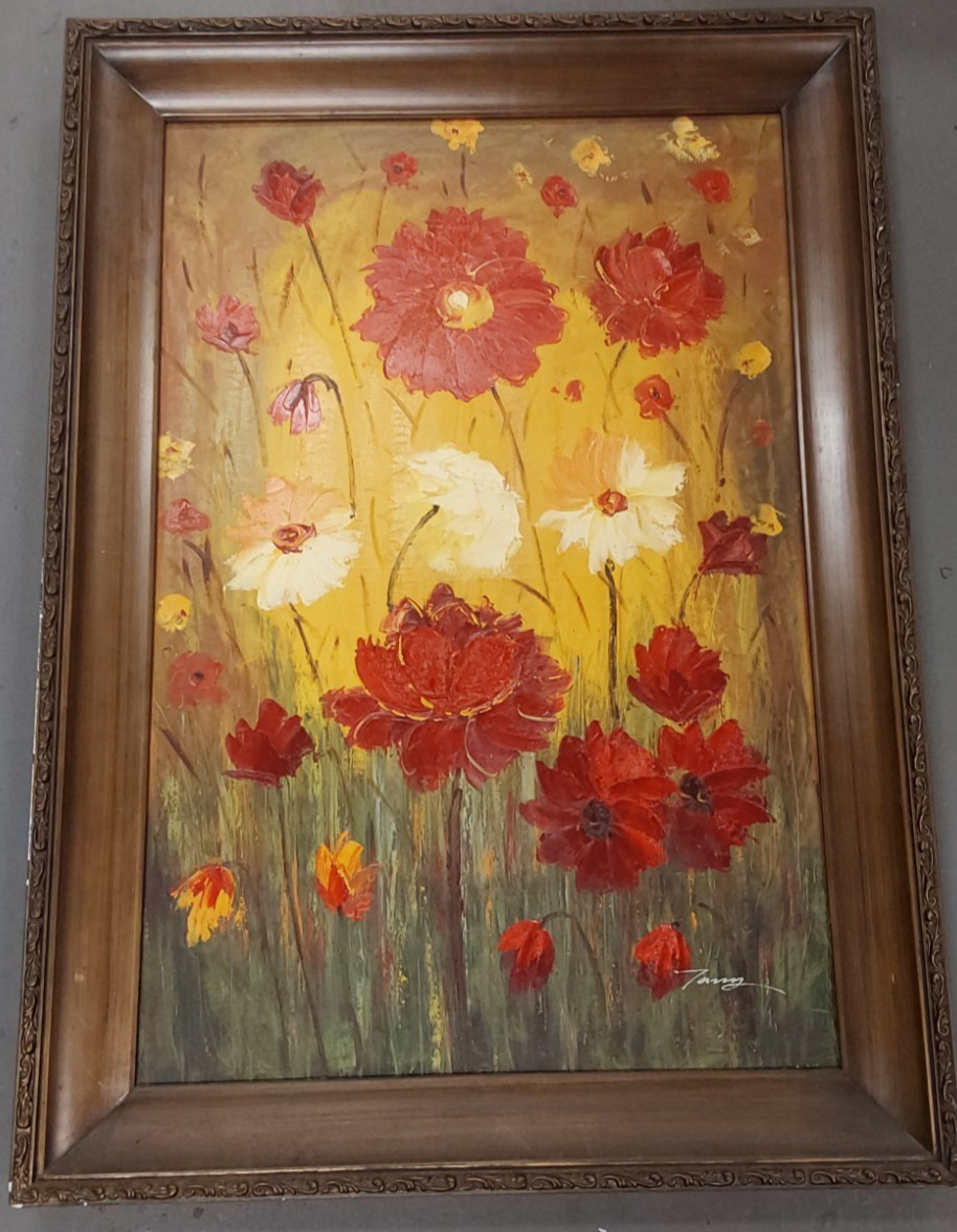 GORGEOUS FALL FLOWERS PAINTING BY TANG -43 IN X 31 IN