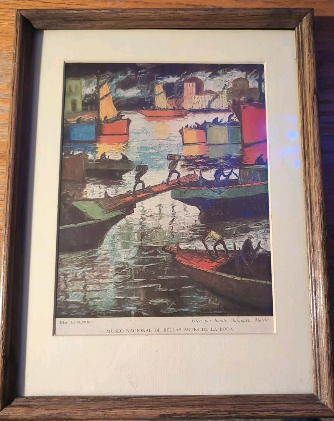 Early 1900’s Museo Nacional De Bella’s Artes De La Boca Portrait In Wood Frame.