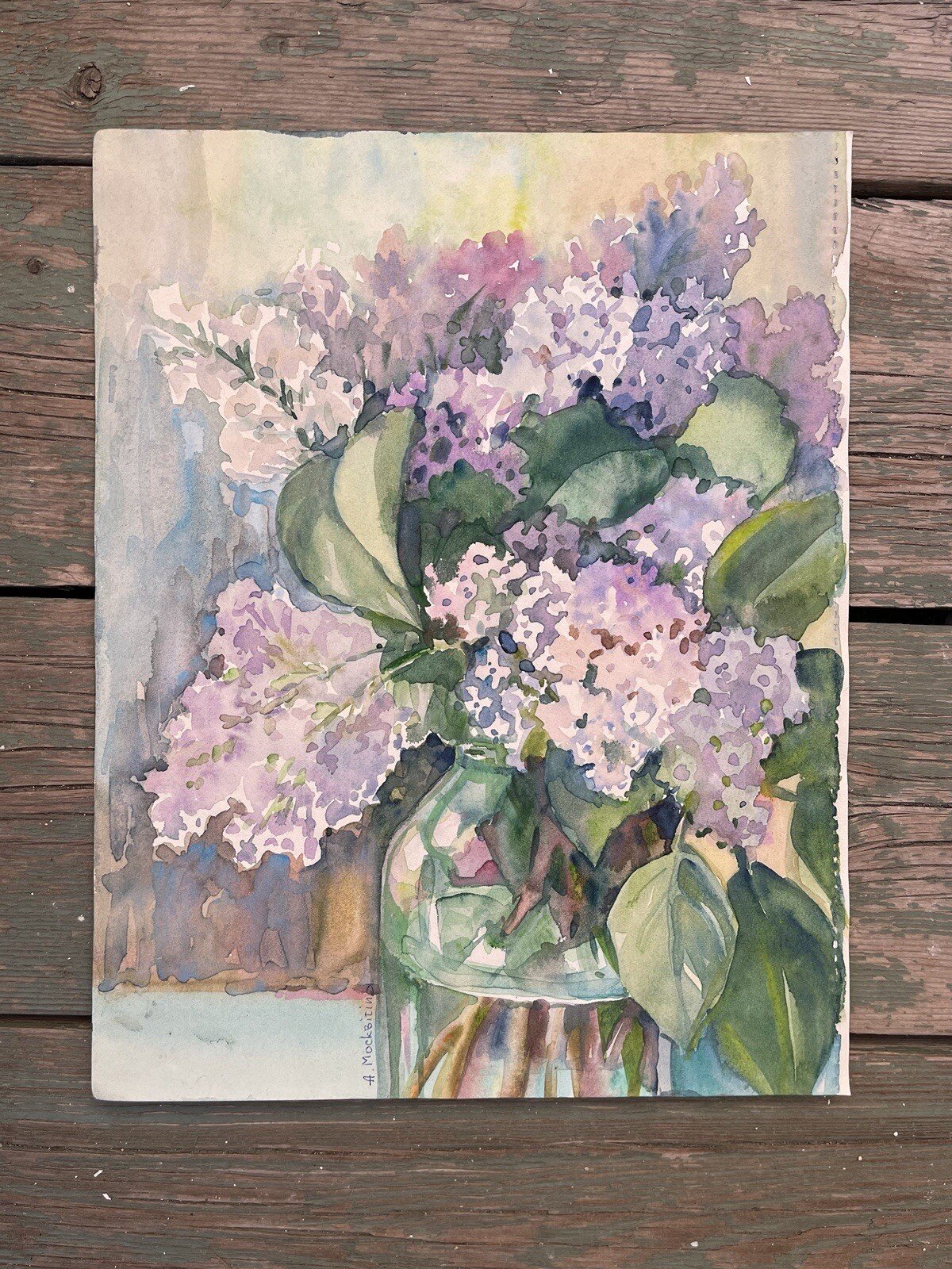 «Bouquet Of Lilac» Ukraine. Original Work Of Ukrainian Artist Watercolour