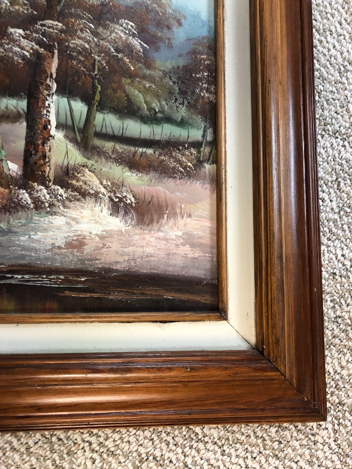 Original C. Inness ,Large landscape painting, Clara Inness Framed 33” x 45”