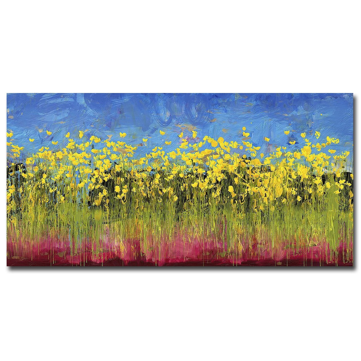 Fire Field by Hastings Gallery-Wrapped Canvas Giclee Art (24 in x 48 in)