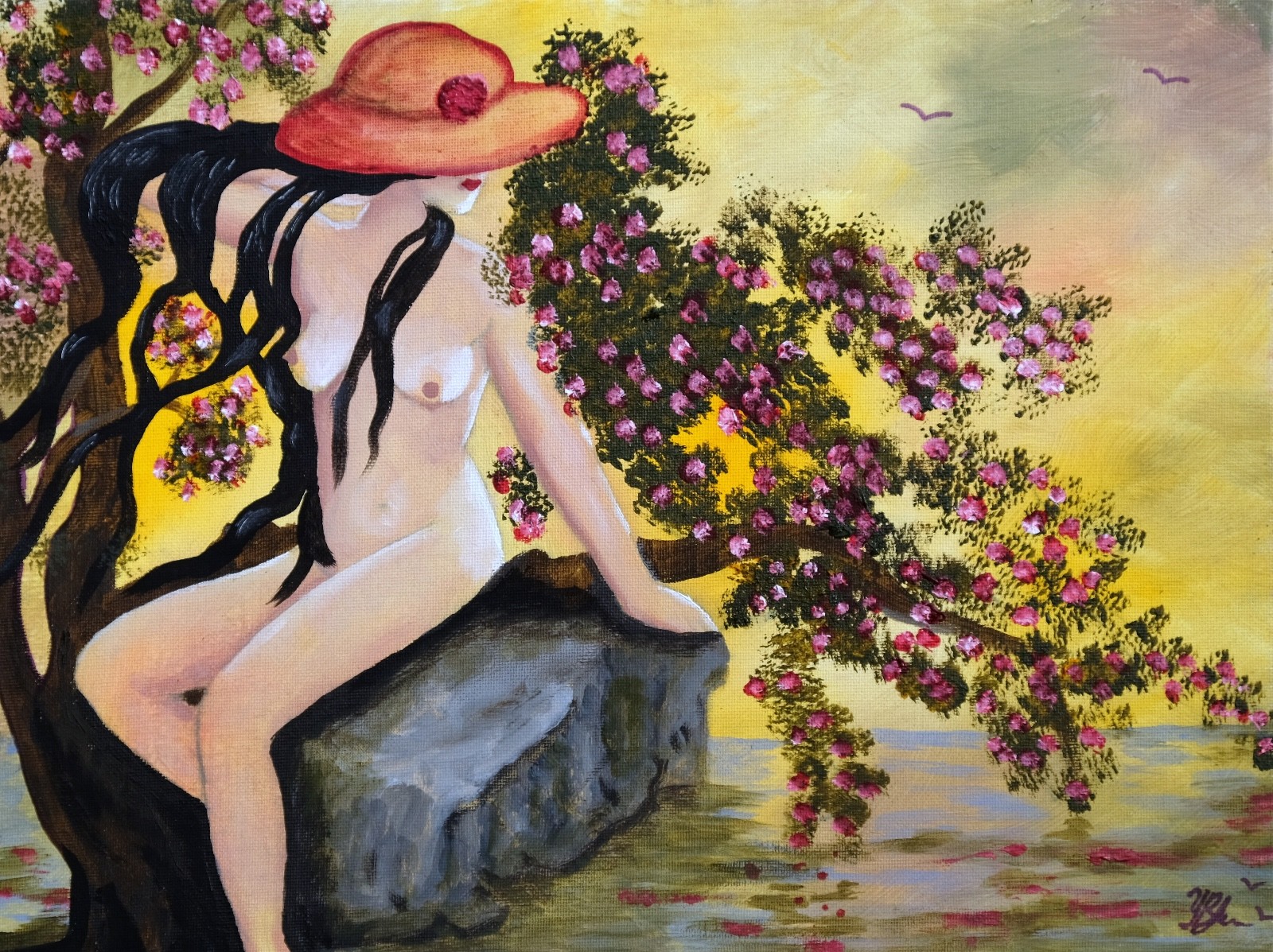 Art, Painting, «Hat 23″ – giclee on canvas 12″x 16» by Yelena Berzon