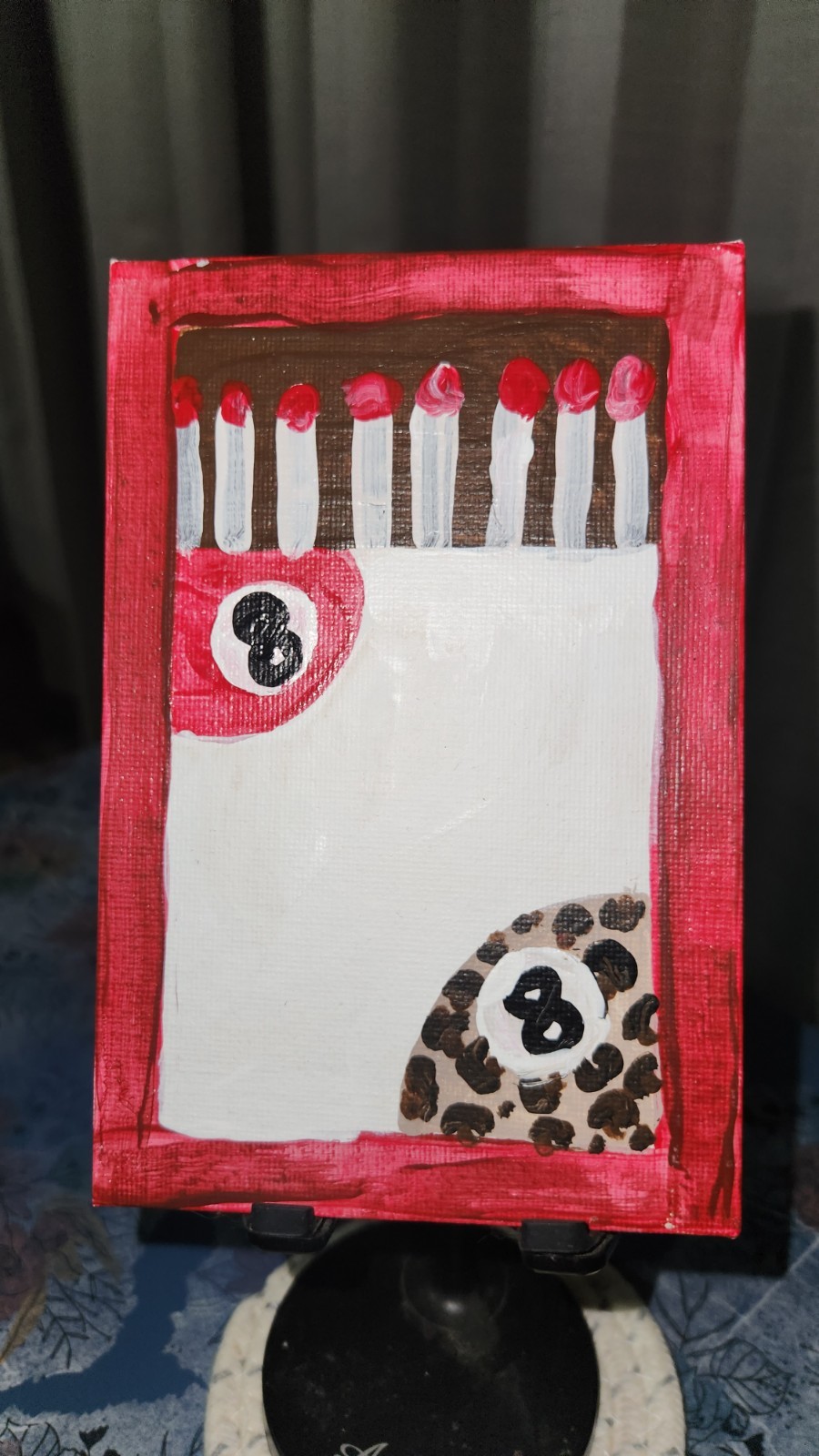 AEOC Acrylic MINATURE PAINTING 2.5 in x 3.5 in on canvas