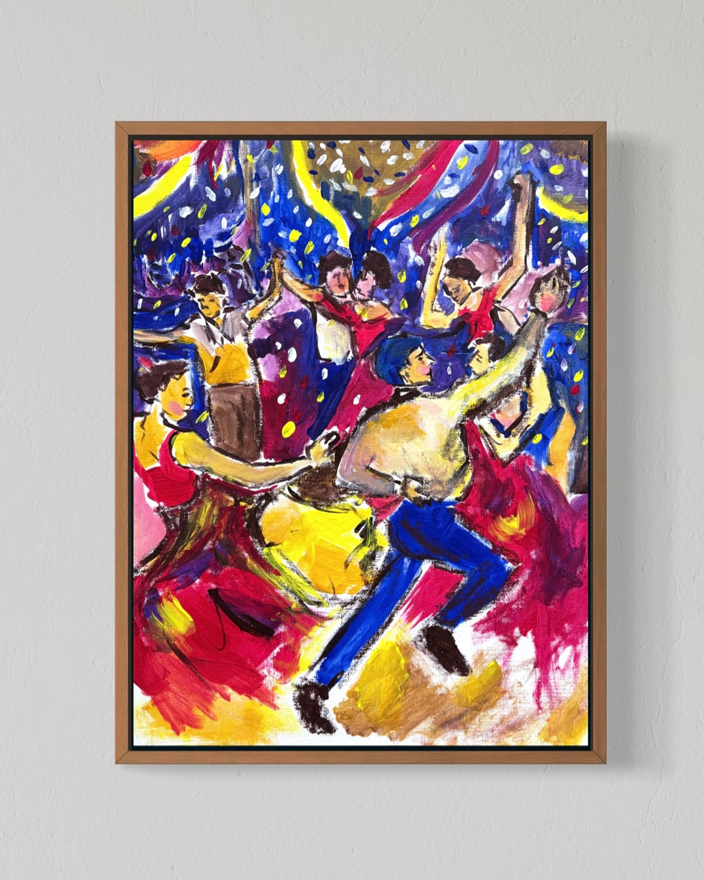 Celebration 12×16 Canvas Abstract Colorful Fun Home Decor Original Wall Art