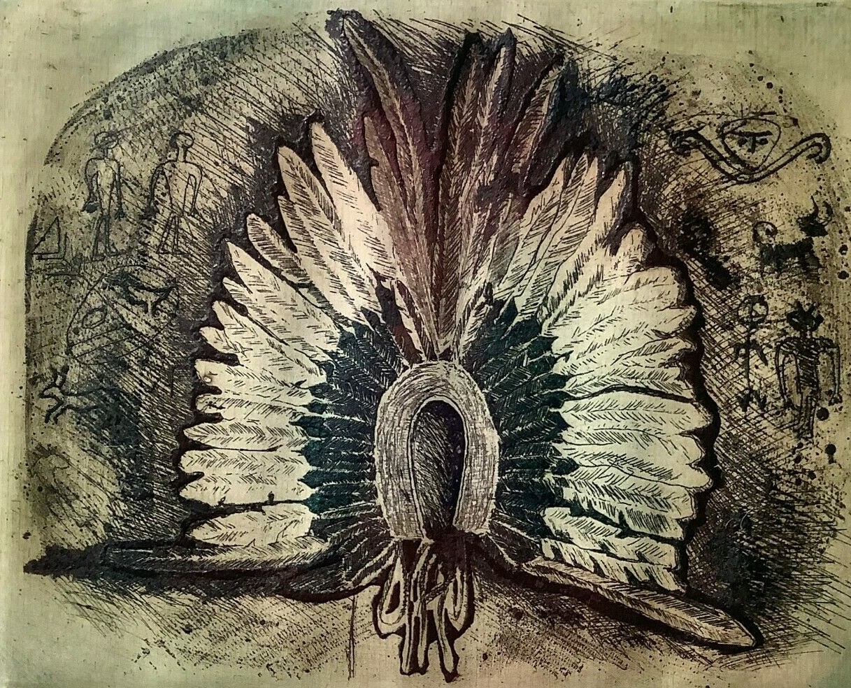Parrata. Chalcography. Penacho, ca 1975. Original signed. Numbered