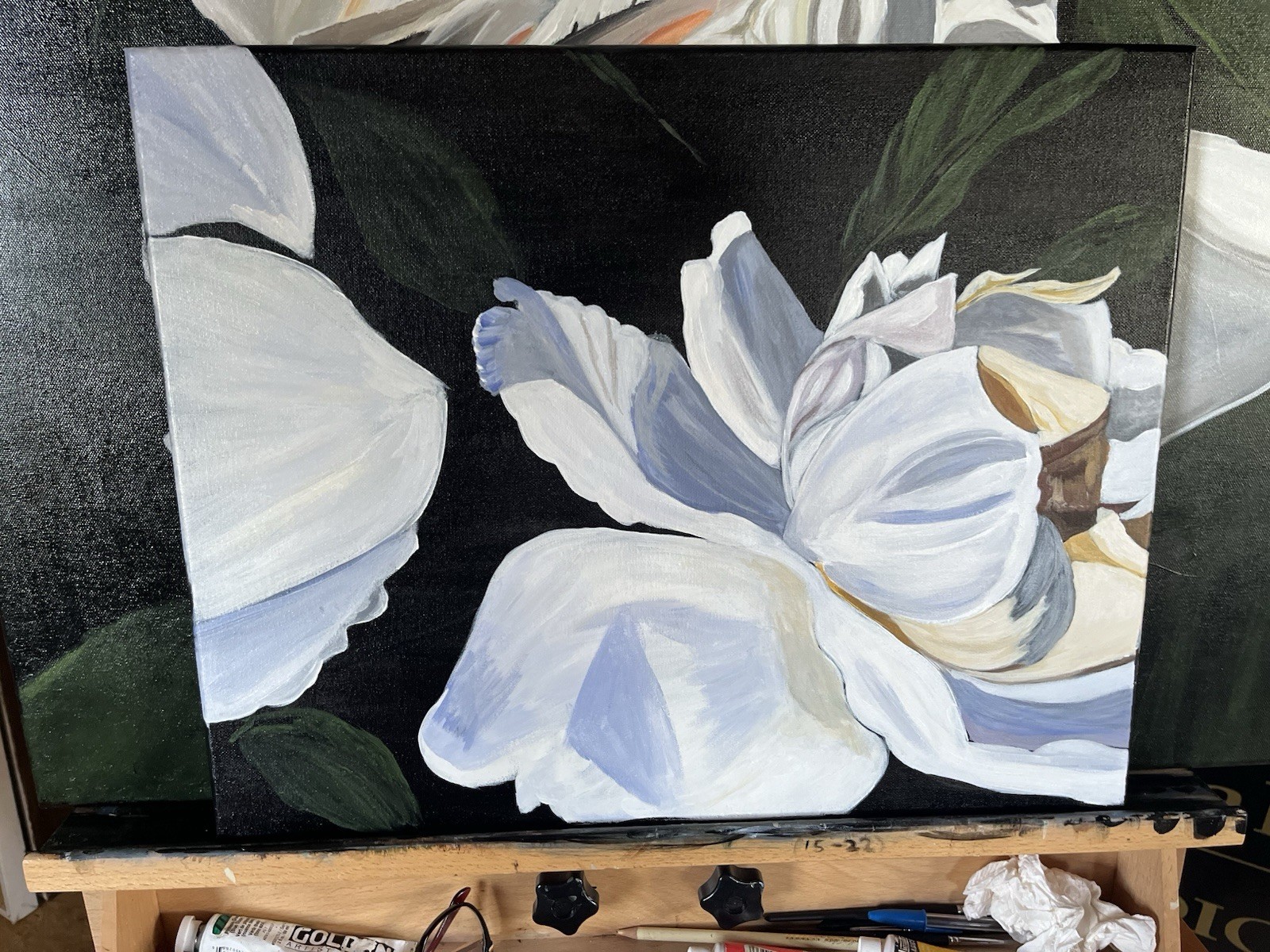 Four Piece Original Peonie Painting On Canvas By Arkansas Artist Leah Smith