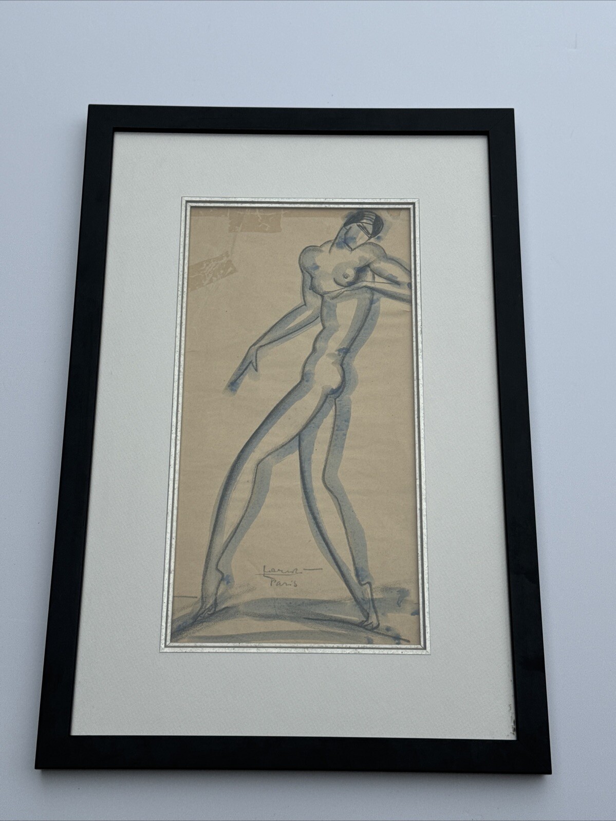 BORIS LOVIT LORSKI PAINTING DRAWING ANTIQUE FAMOUS ART DECO NUDE WOMAN LISTED