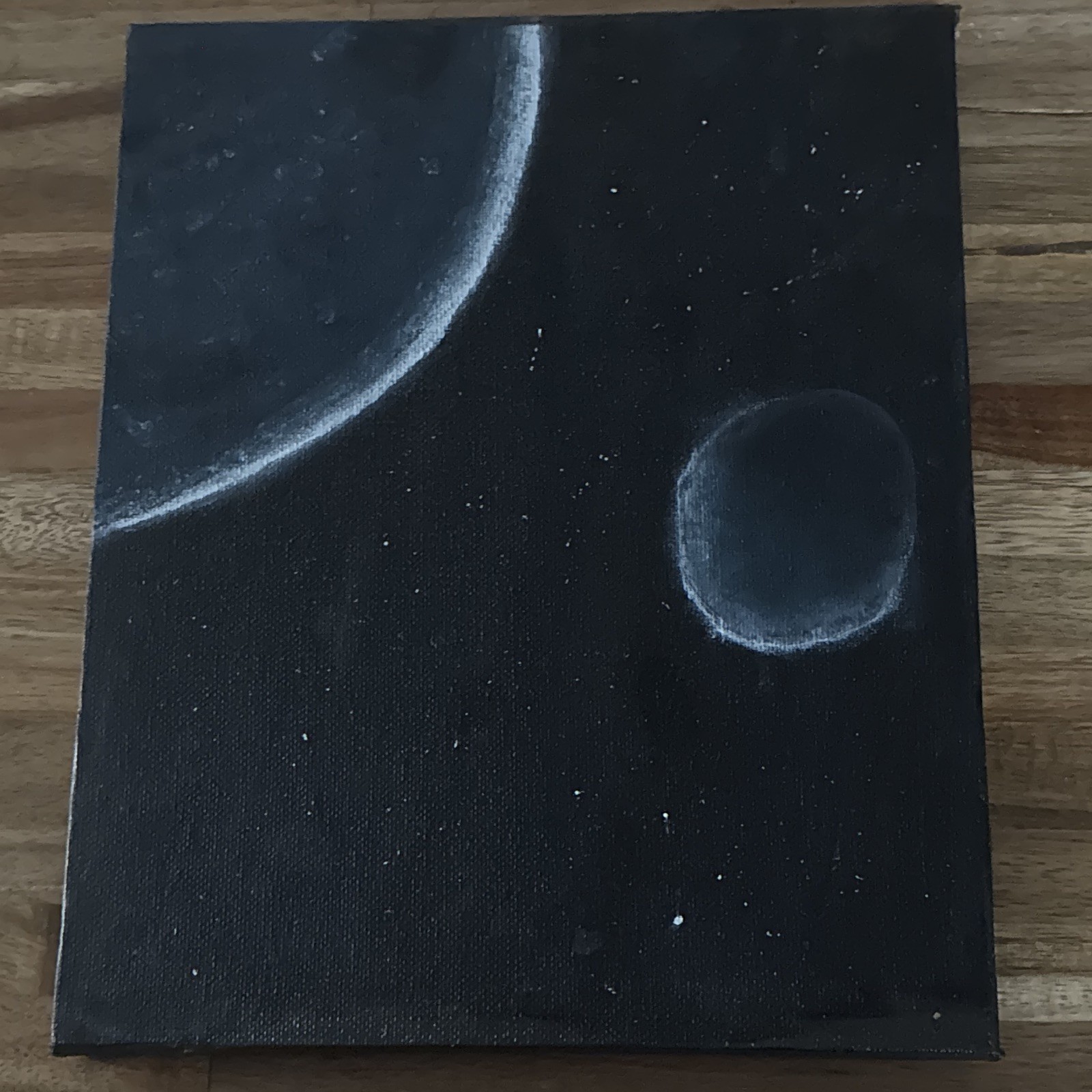 Abstract Outer Space Planets Canvas Painting Wall Art, Unframed Single Piece