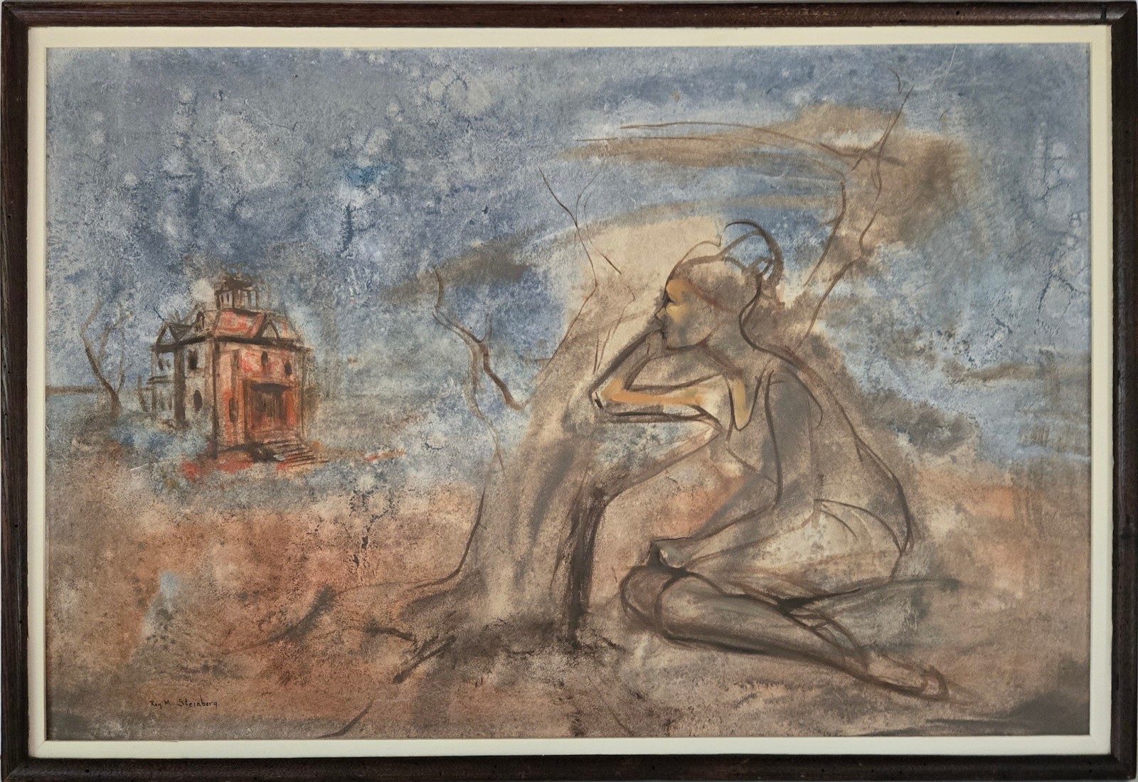 Roy M. Steinberg Oil on Board Painting, Abstract Impressionism, 1970’s ?, MCM