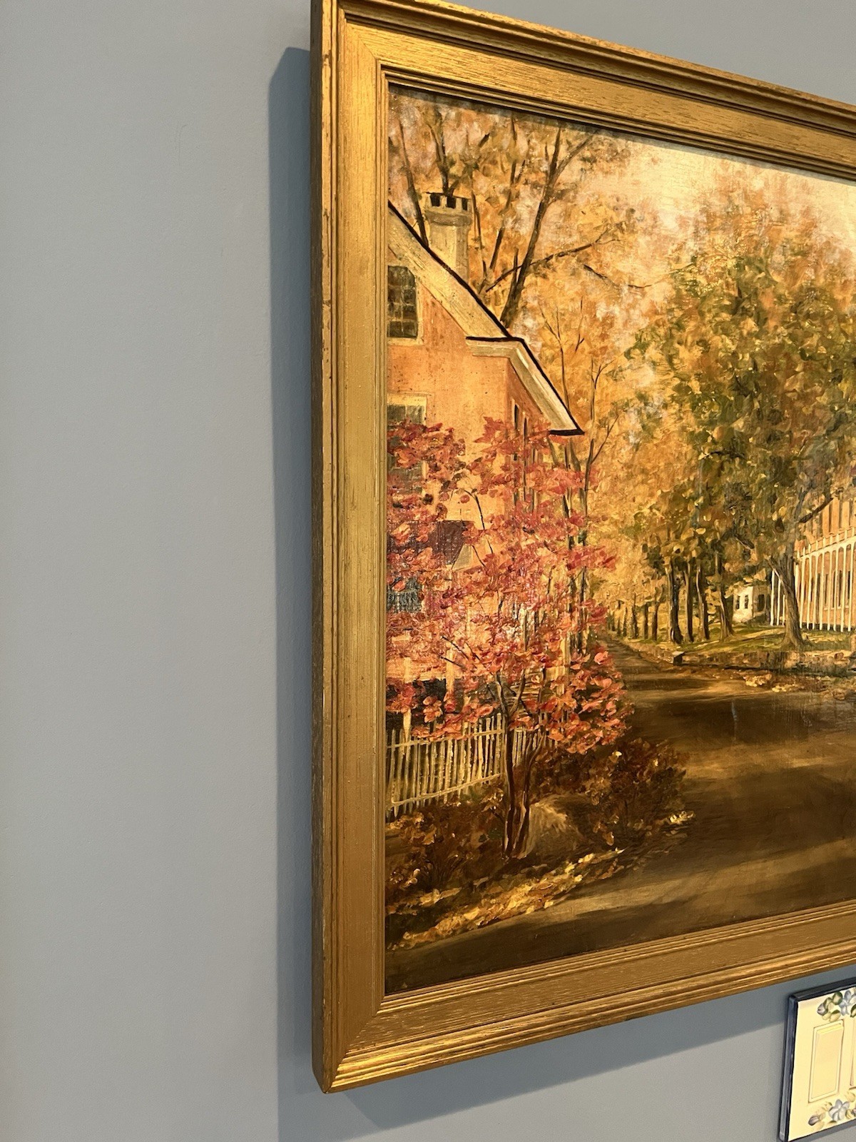 Mary Aleen Manning Impressionist – New Jersey Street Scene 1944 Oil on Canvas