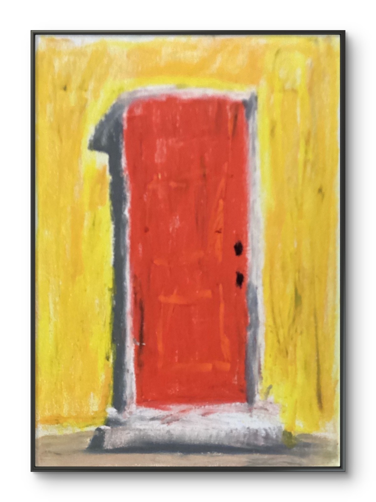 Contemporary Red Door Architecture House Pop Bold Original Wall Art 11×14 Canvas
