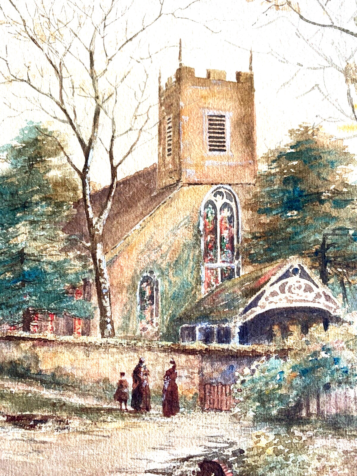 RP BONINGTON Signed Original Early 19th C Watercolor Gouache St Peter’s Church