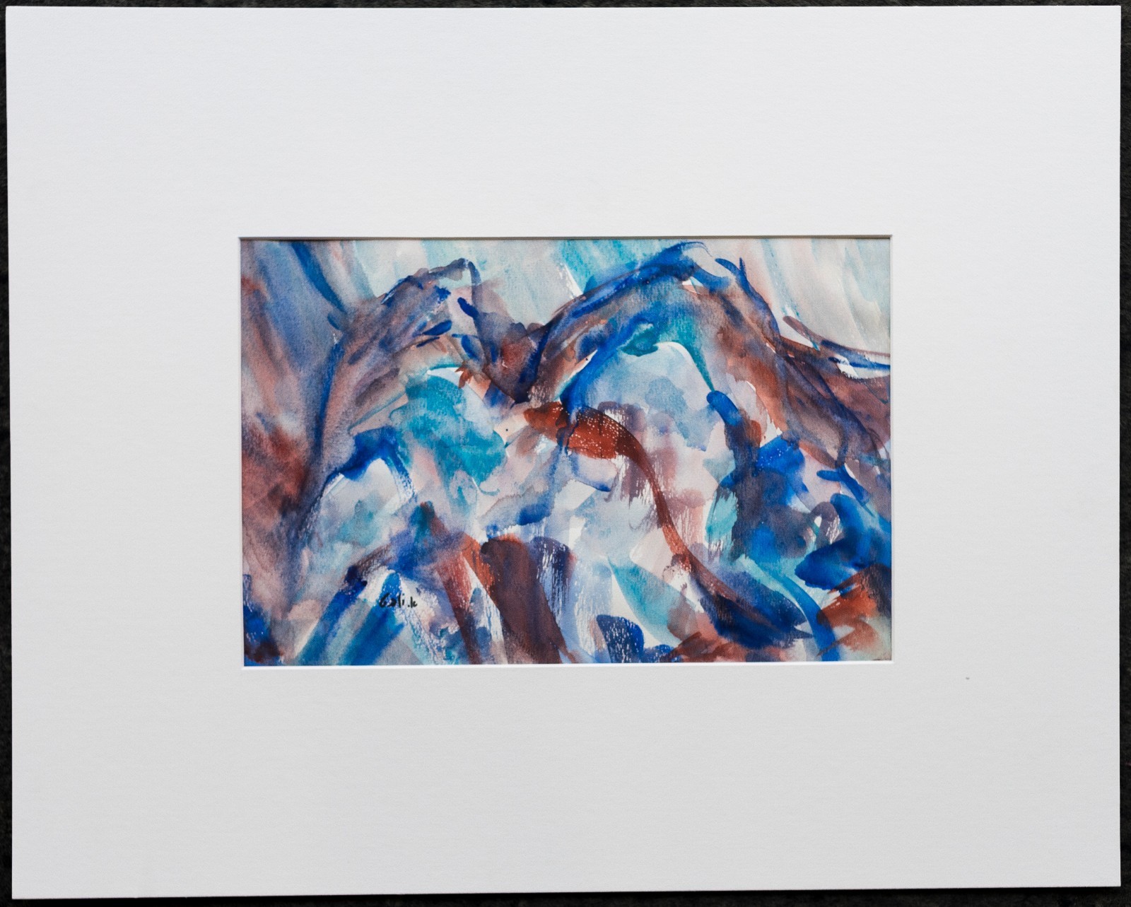 ESTHER YUCHT, ISRAEL 1970, Expressionism, Landscape Watercolor, VERY NICE! RARE