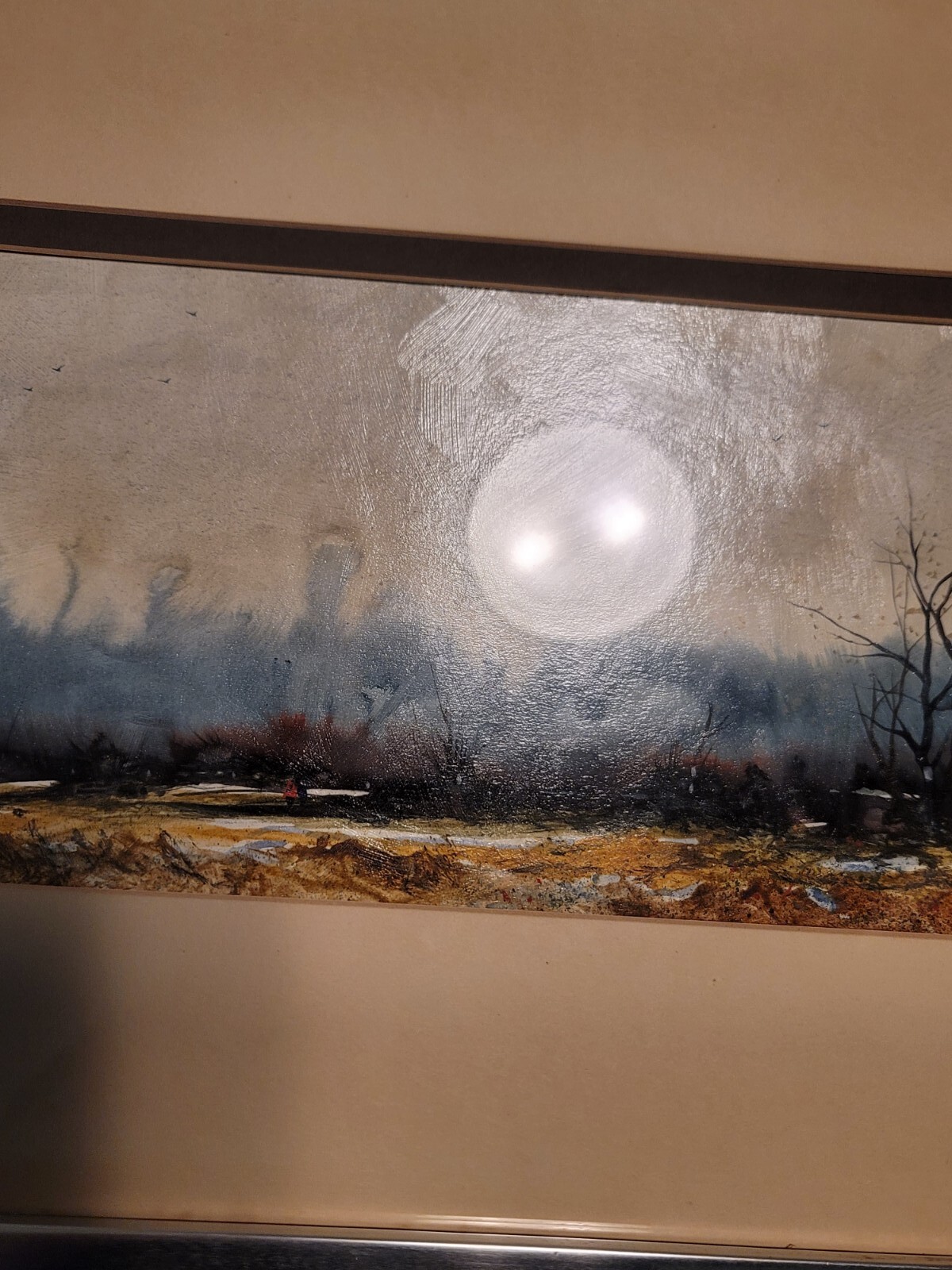 Al Barker New Jersey Authentic SIGNED Framed Watercolor «Marsh Hunters» 1976