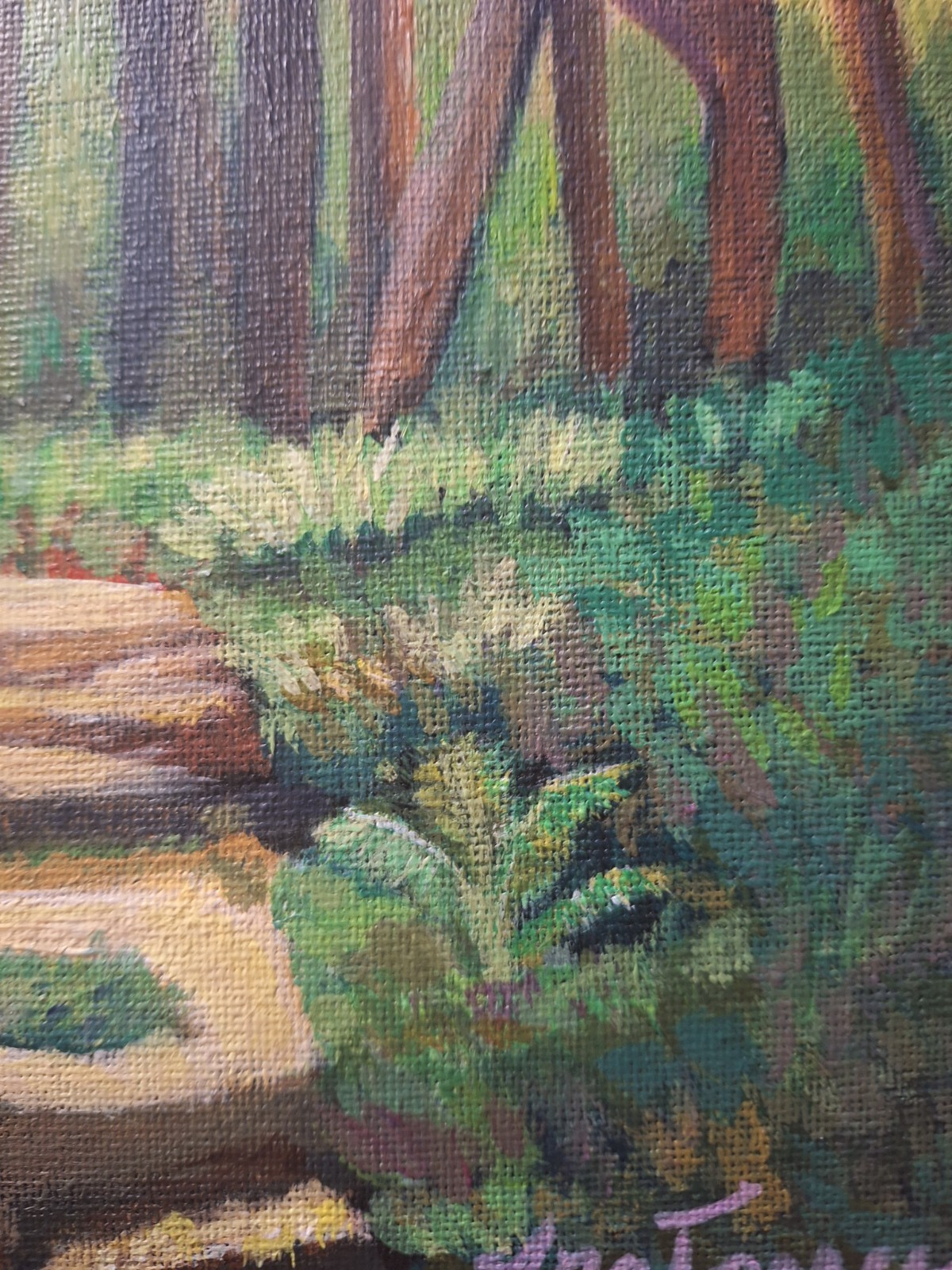 Sun Through The Forest 8×10 Acrylic Canvas Panel Painting