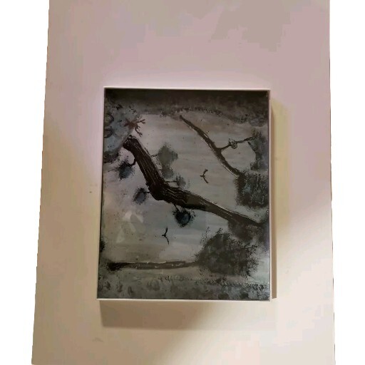 Acrylic Waterfall, Trees And A Crawfish. 8×10