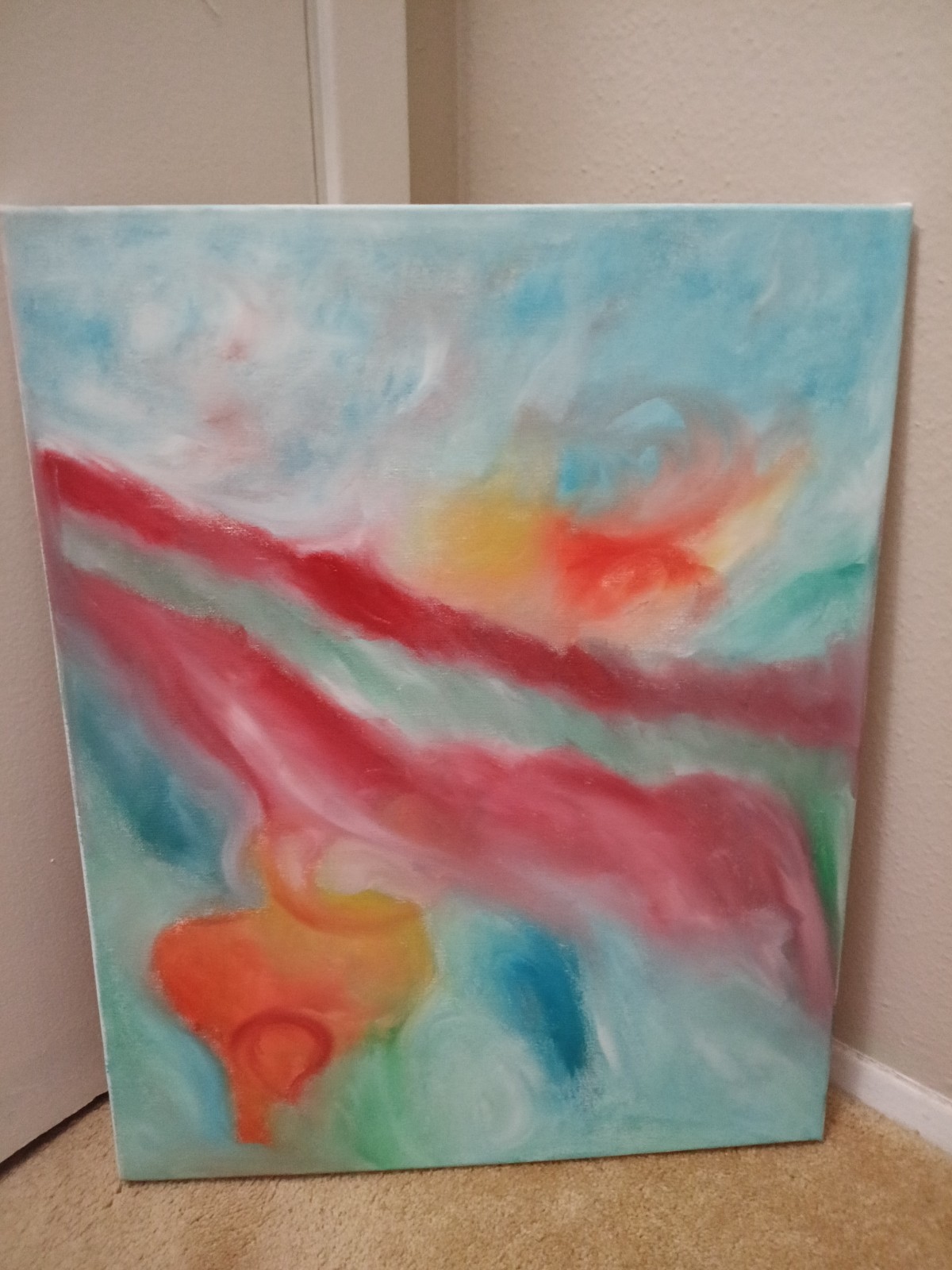 16×20 Original Abstract Oil Painting On Canves New Artist