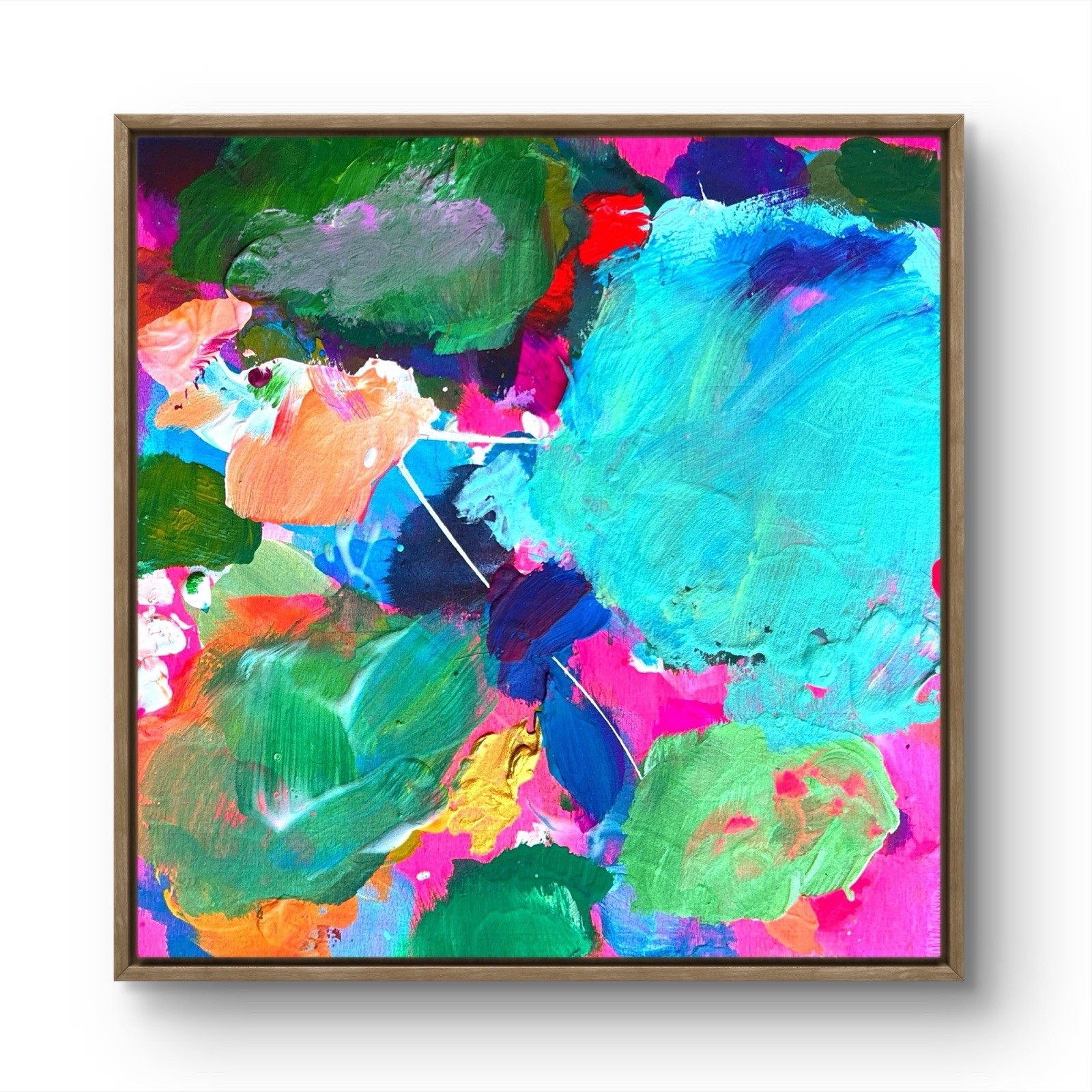 PORTIA Abstract June Palette Tasmania Original 20x20cm Wood Panel Painting