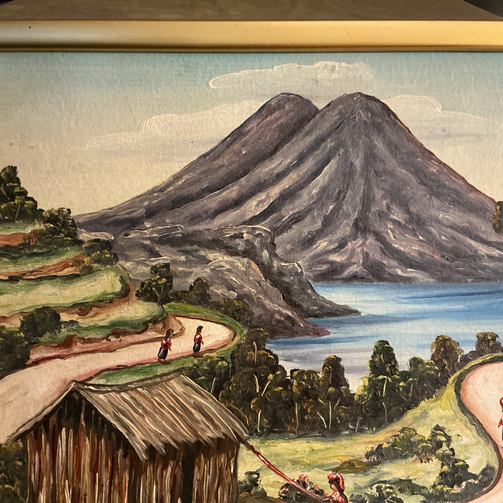 A. XICARA Portuguese Artist Painting On Canvas Mountain Scenes Water And Trees