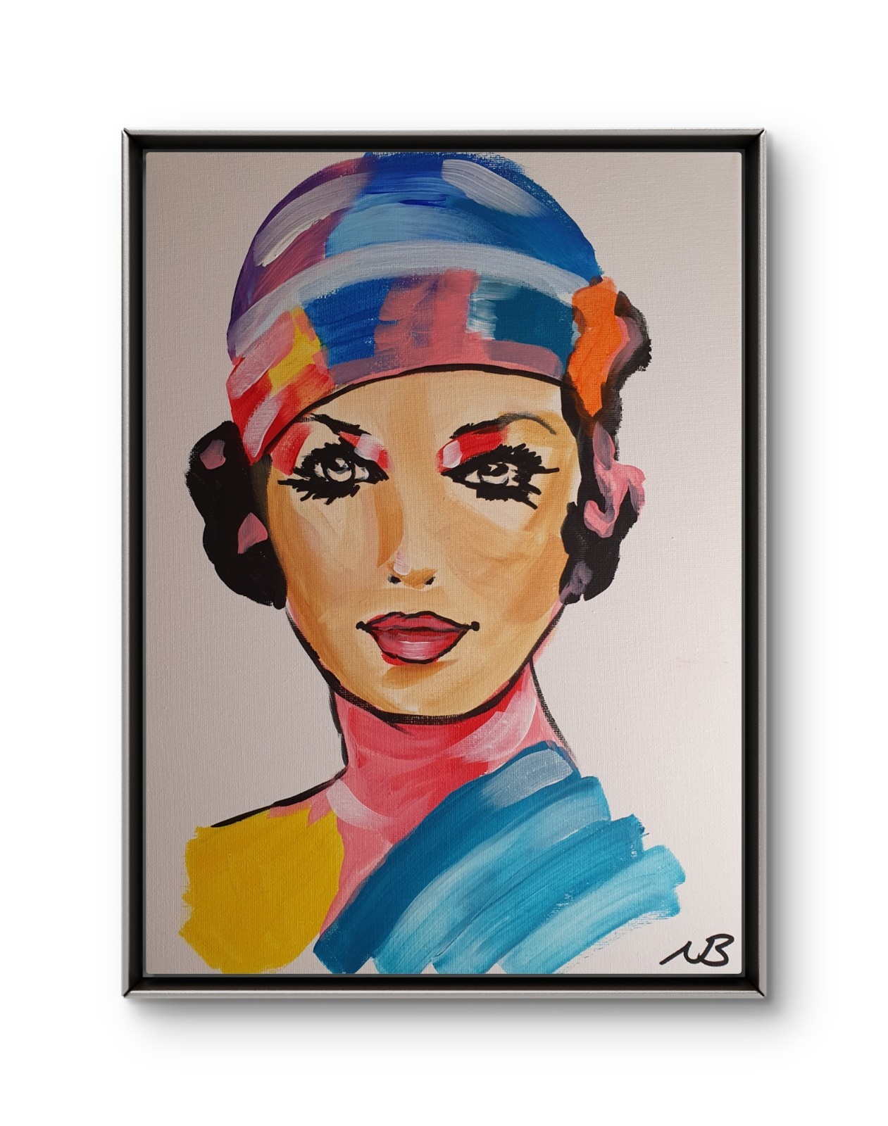FEMALE PORTRAIT 12×16 POP ART INSPIRED ABSTRACT EXPRESSIONISM ORIGINAL CANVAS