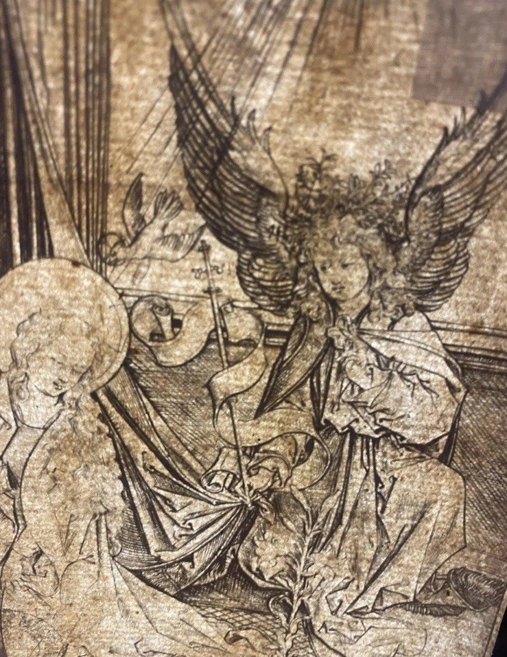 Martin Schongauer The Annunciation Old Master Engraving British Museum Stamp