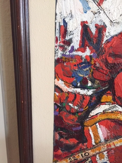Original Oil Painting of Hockey Players by Paul Ygartua Canadian Artist Signed
