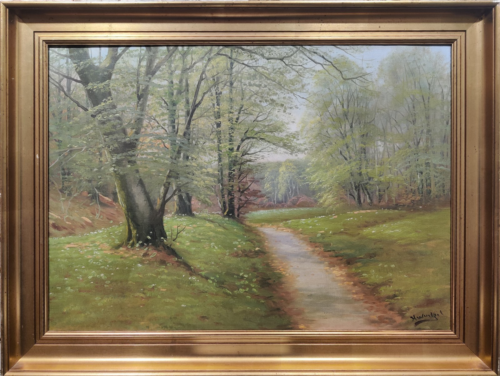 Harald Wentzel (1897-1961): FOREST SCENE, original oil painting